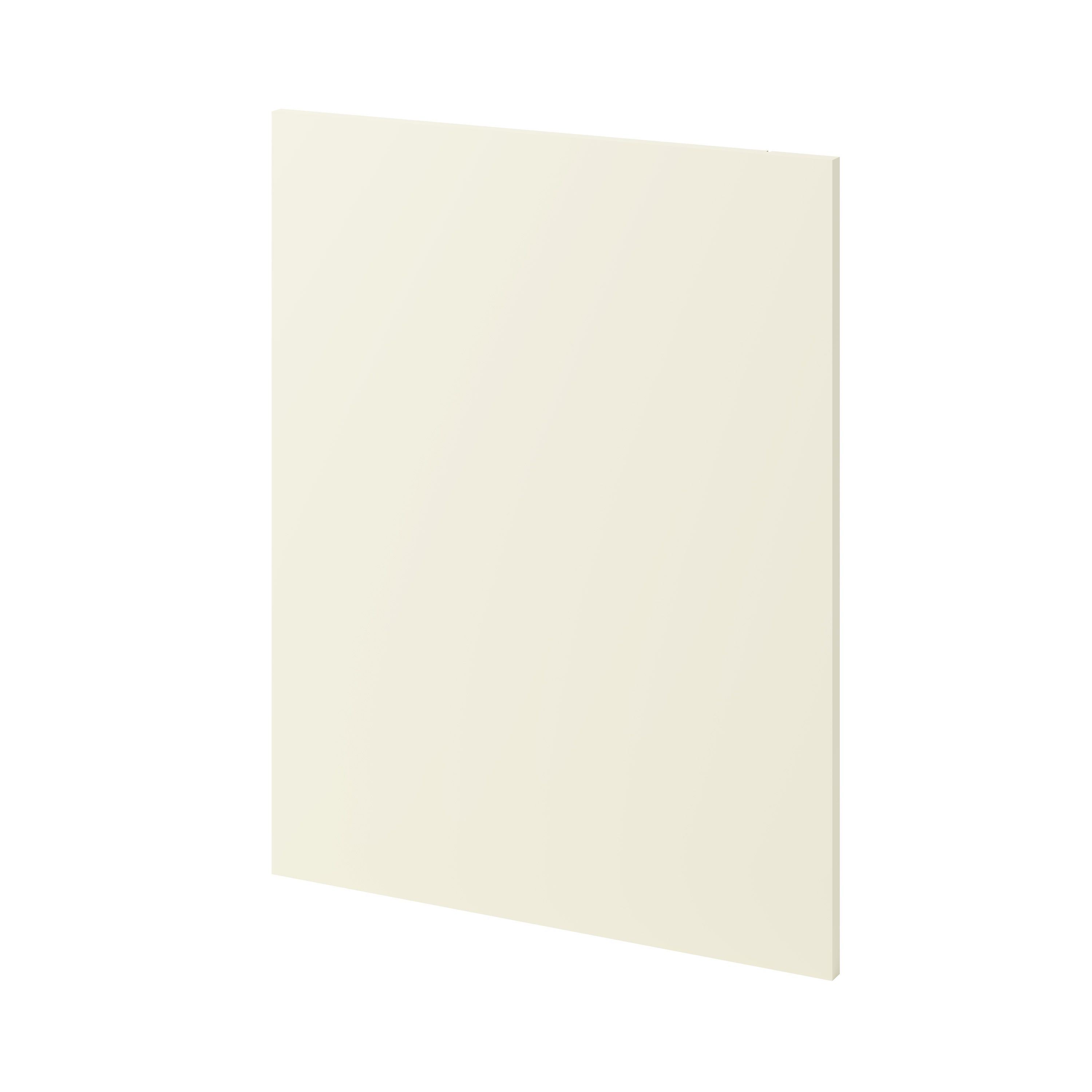 GoodHome Stevia Gloss cream slab Standard End panel (H)720mm (W)570mm