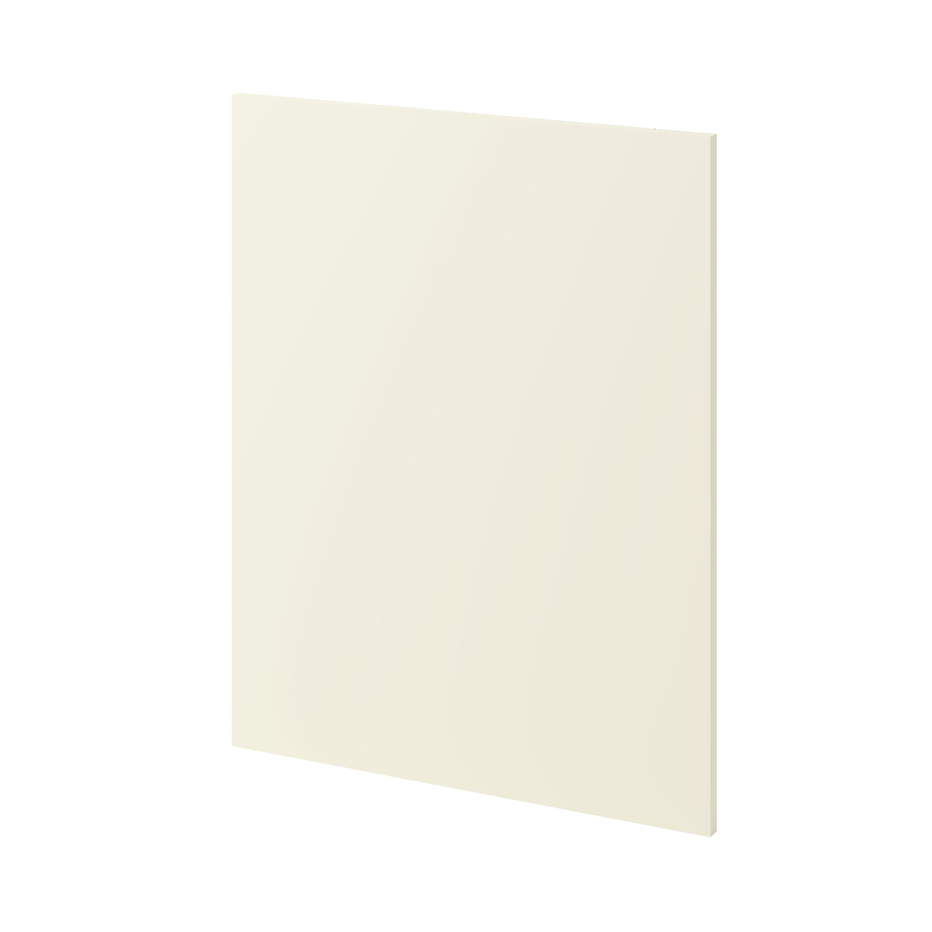 GoodHome Stevia Gloss cream slab Standard End panel (H)720mm (W)570mm