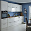 GoodHome Stevia Gloss cream slab Tall appliance Cabinet door (W)600mm (H)633mm (T)18mm