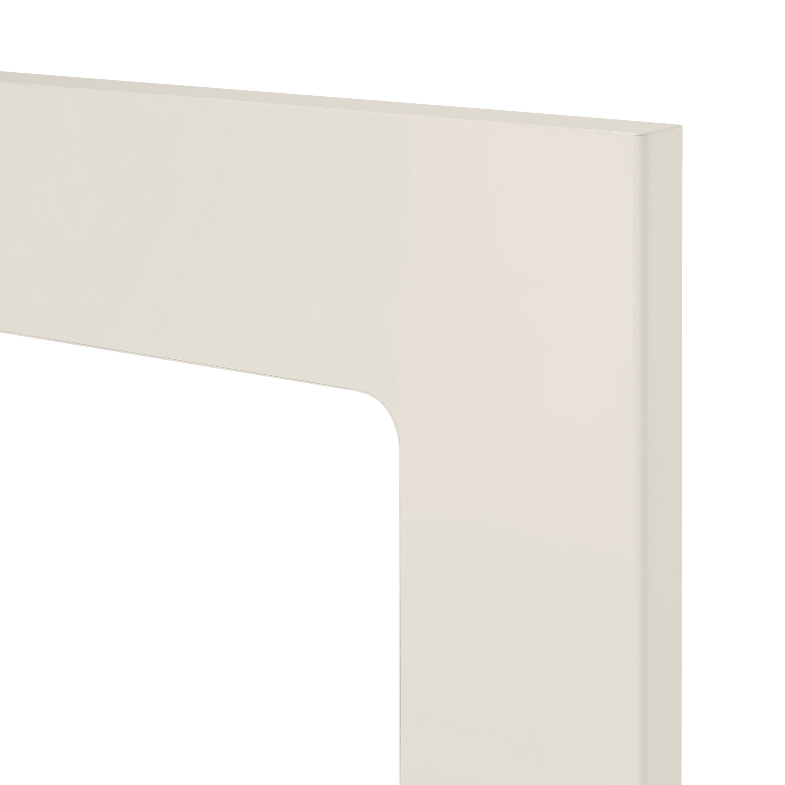 GoodHome Stevia Gloss cream slab Tall glazed Cabinet door (W)500mm (H)895mm (T)18mm