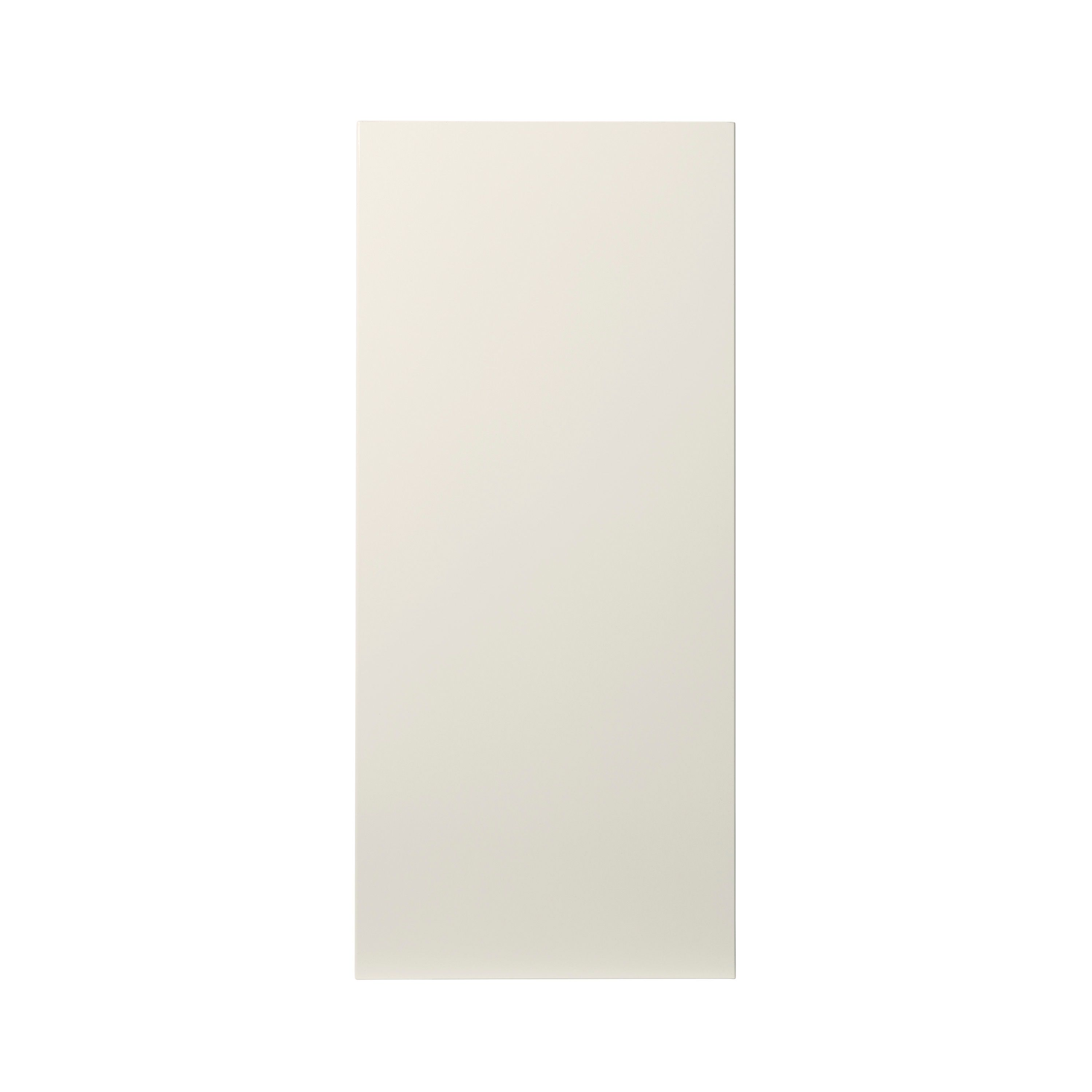 GoodHome Stevia Gloss cream slab Tall wall Cabinet door (W)400mm (H)895mm (T)18mm