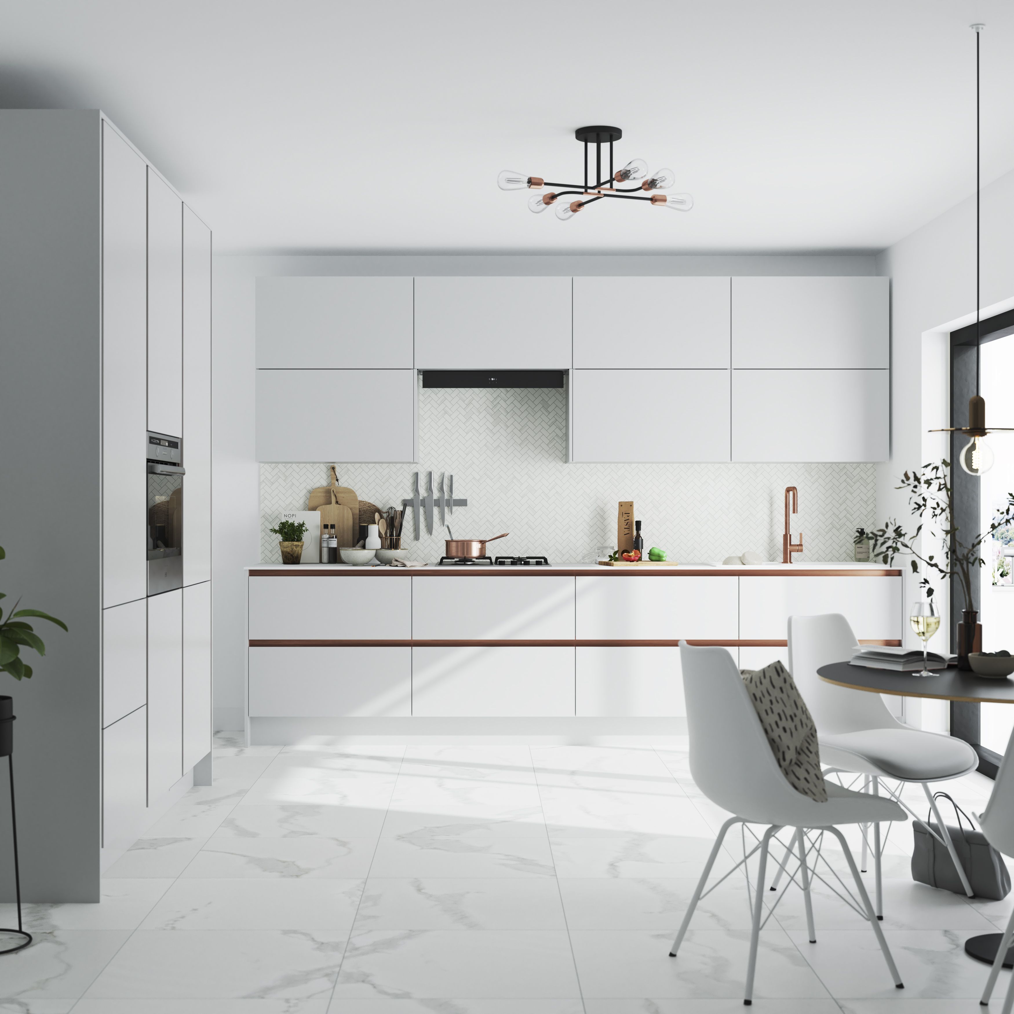 GoodHome Stevia Gloss grey slab Drawerline door & drawer front, (W)600mm (H)715mm (T)18mm