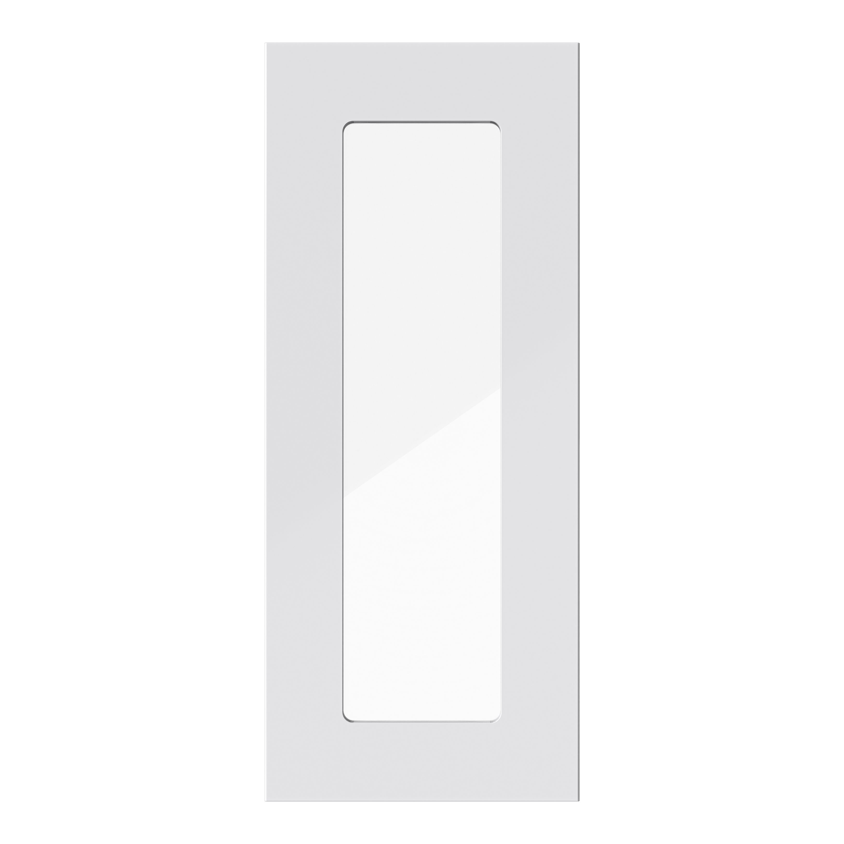GoodHome Stevia Gloss grey slab Glazed Cabinet door (W)300mm (H)715mm (T)18mm