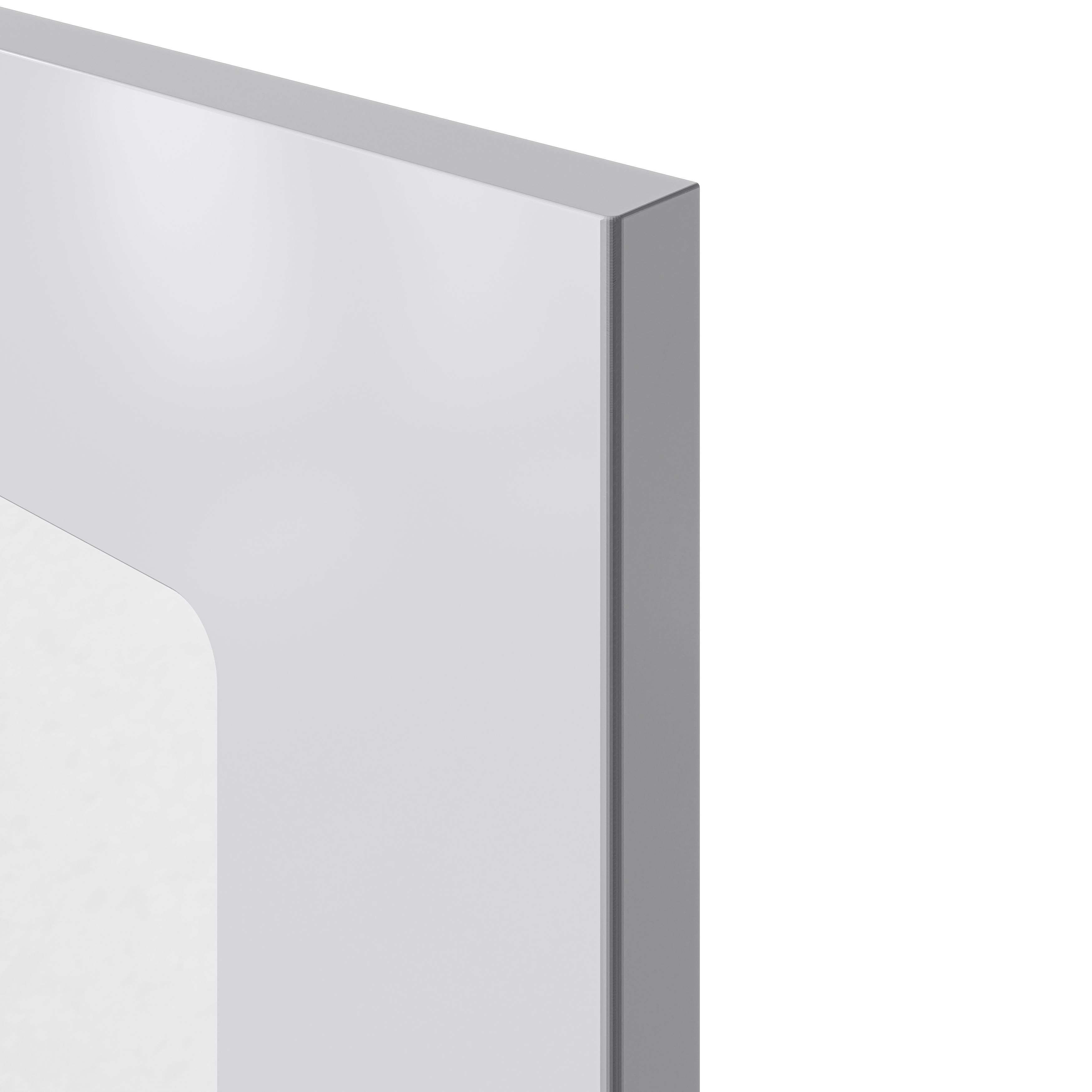 GoodHome Stevia Gloss grey slab Glazed Cabinet door (W)300mm (H)715mm (T)18mm