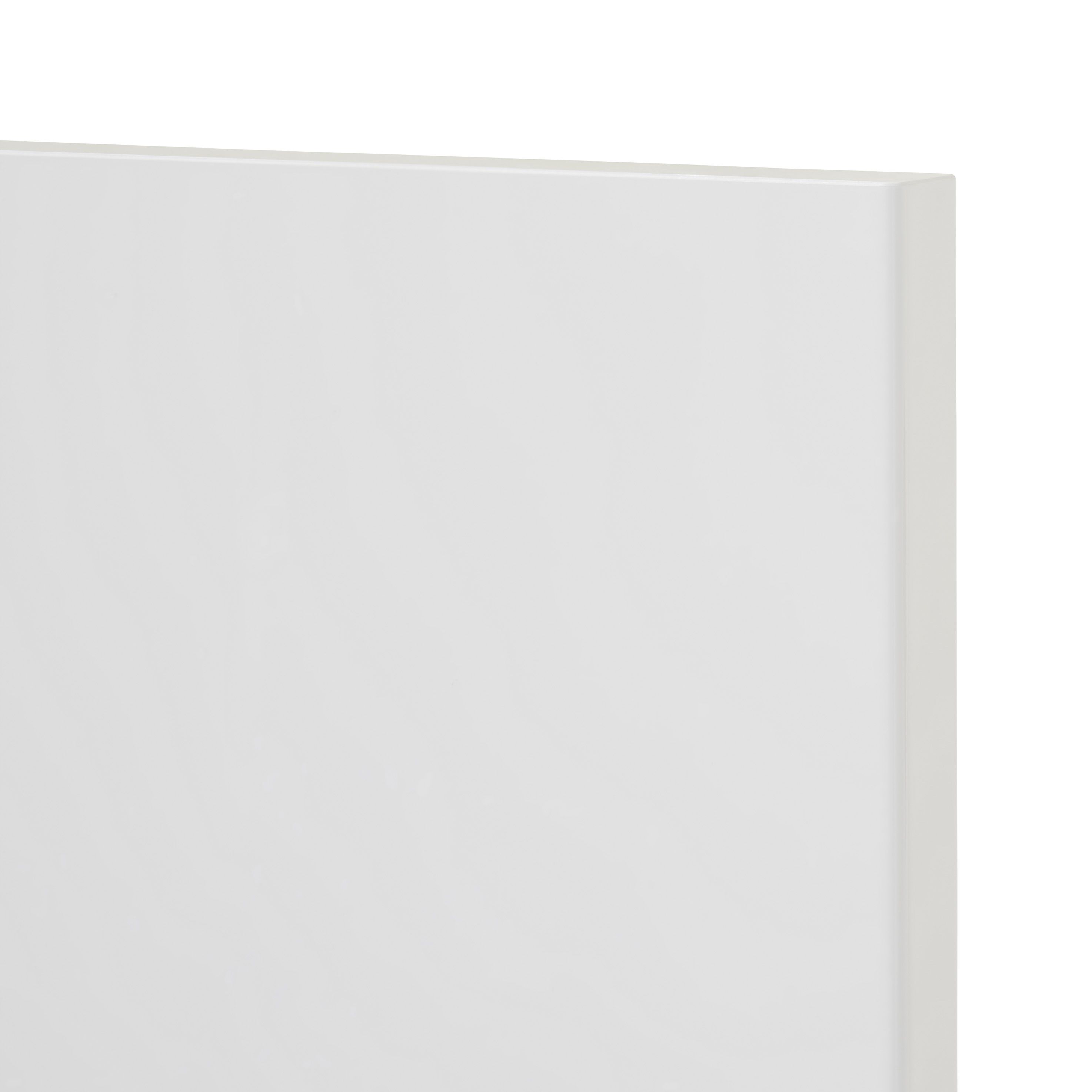 GoodHome Stevia Gloss white slab 50:50 Larder Cabinet door (W)600mm (H)1001mm (T)18mm