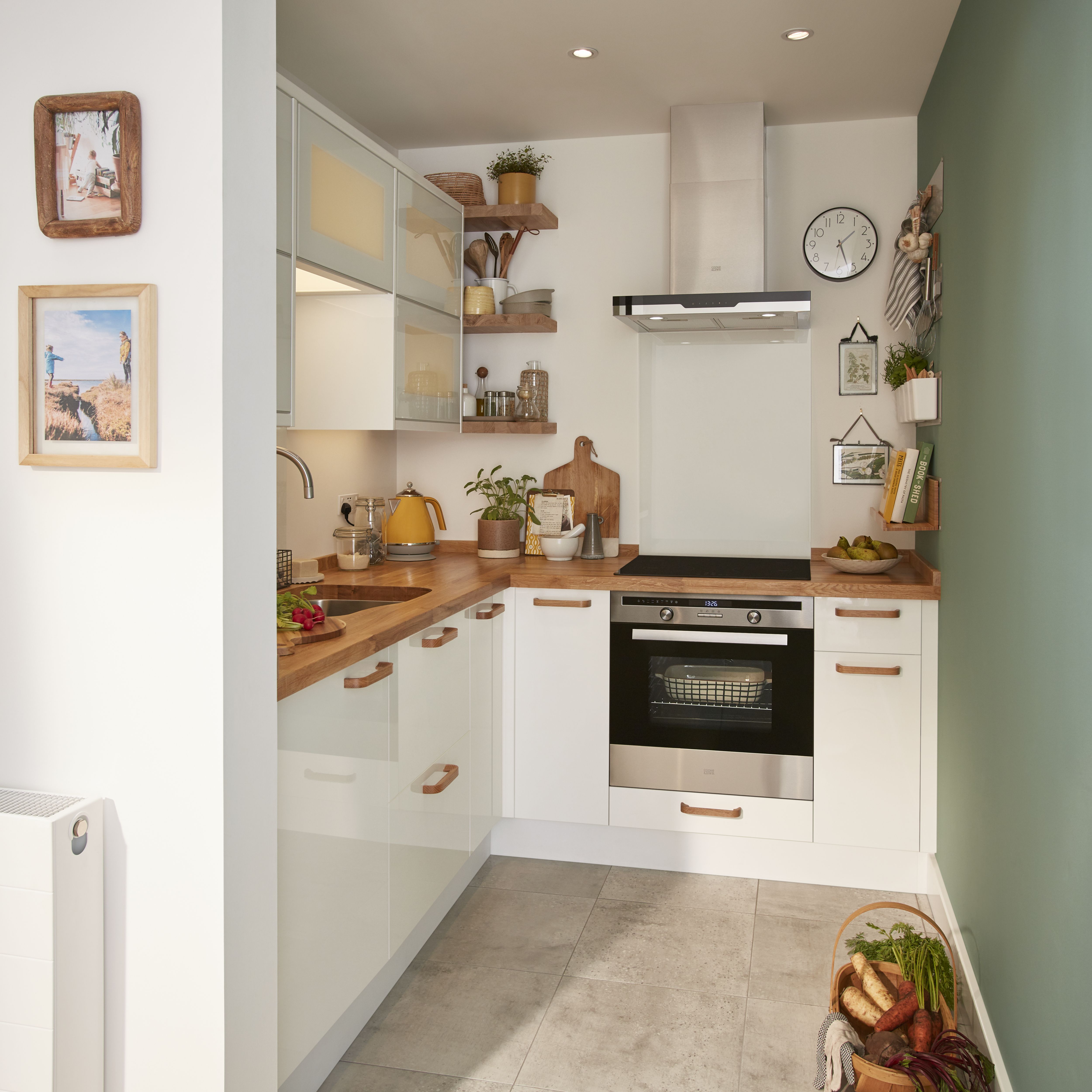 GoodHome Stevia Gloss white slab Drawer front, bridging door & bi fold door, (W)500mm (H)356mm (T)18mm