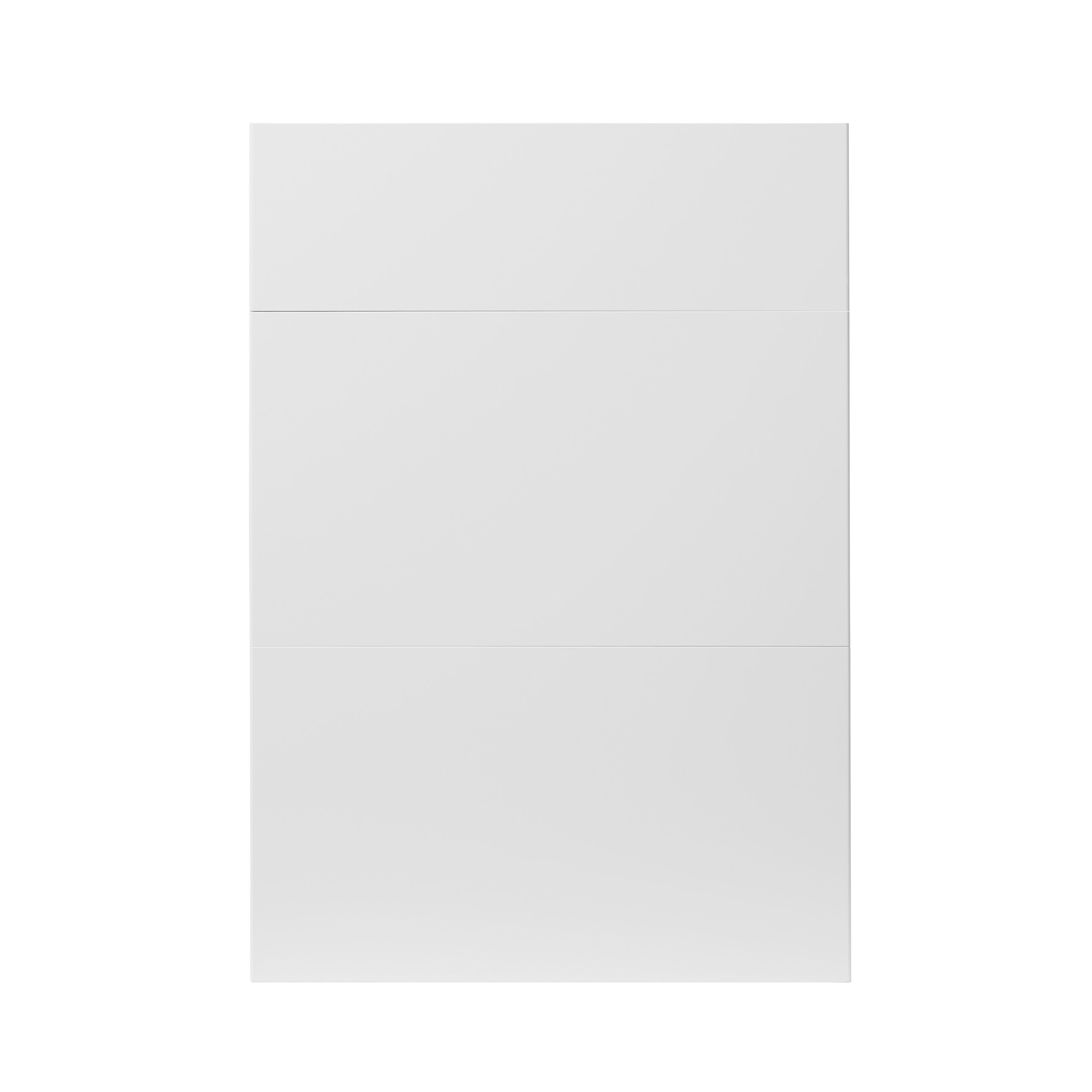 GoodHome Stevia Gloss white slab Drawer front (W)500mm, Pack of 3
