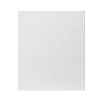 GoodHome Stevia Gloss white slab Drawer front (W)600mm, Pack of 3
