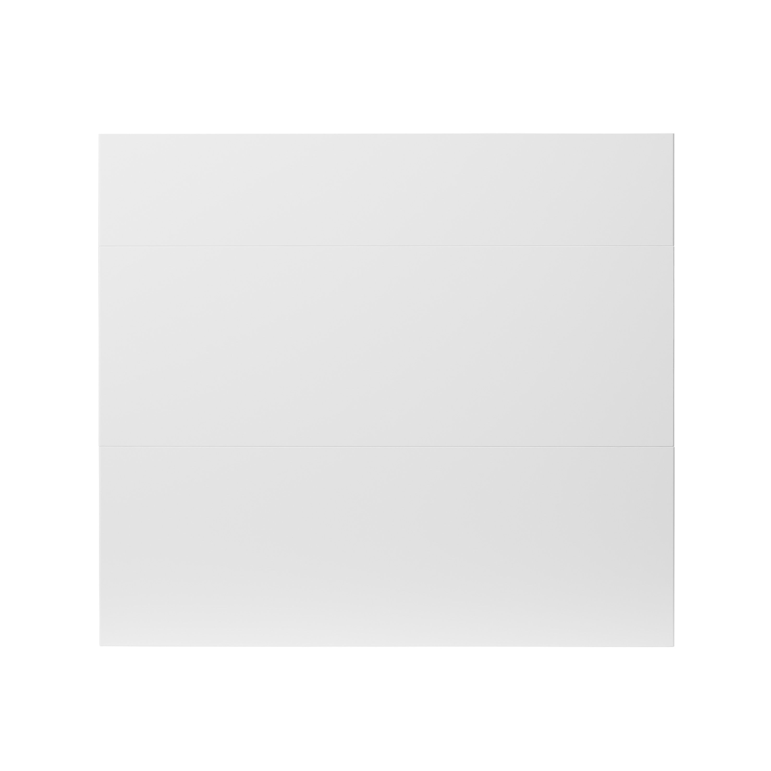 GoodHome Stevia Gloss white slab Drawer front (W)800mm, Pack of 3