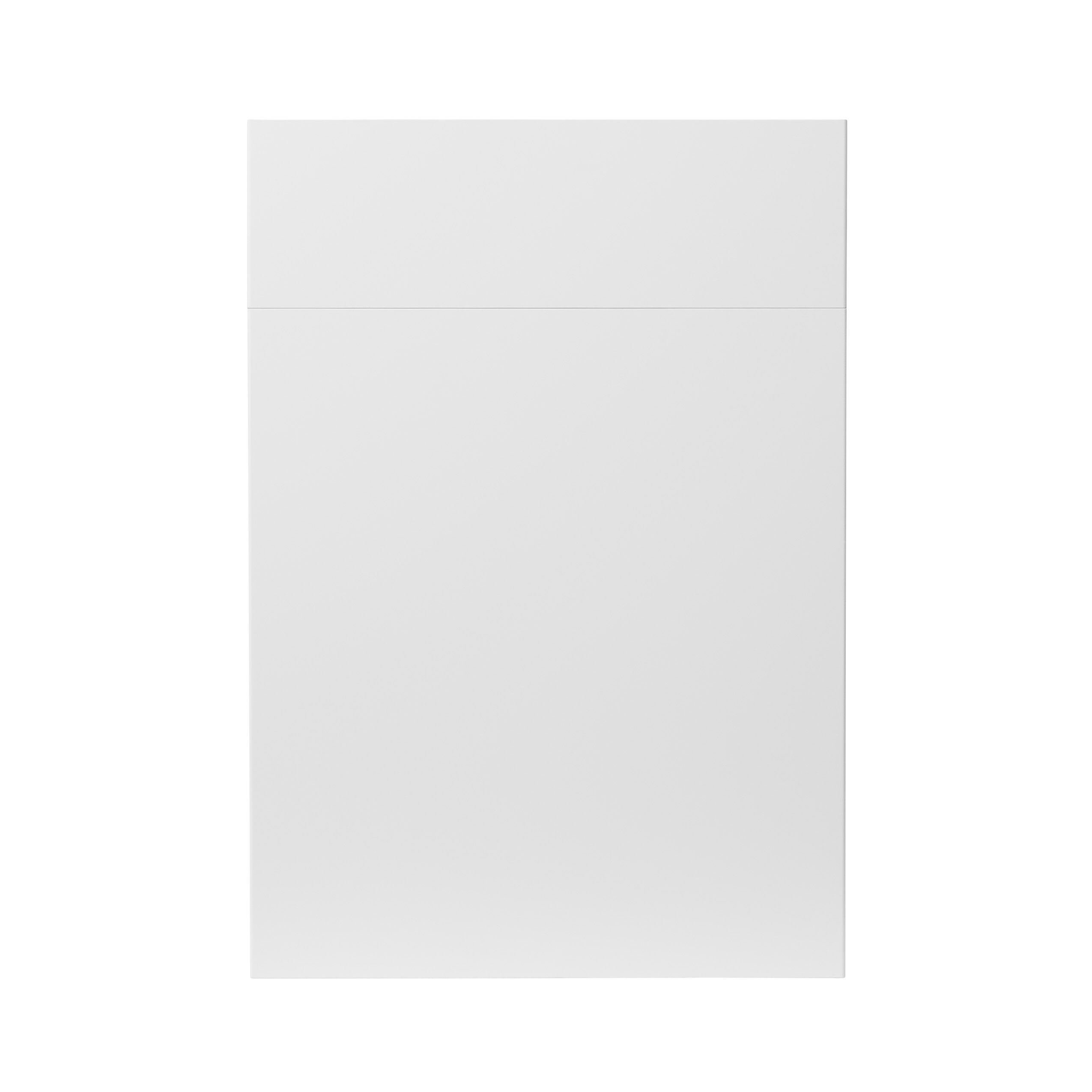 GoodHome Stevia Gloss white slab Drawerline Cabinet door, (W)500mm (H)715mm (T)18mm