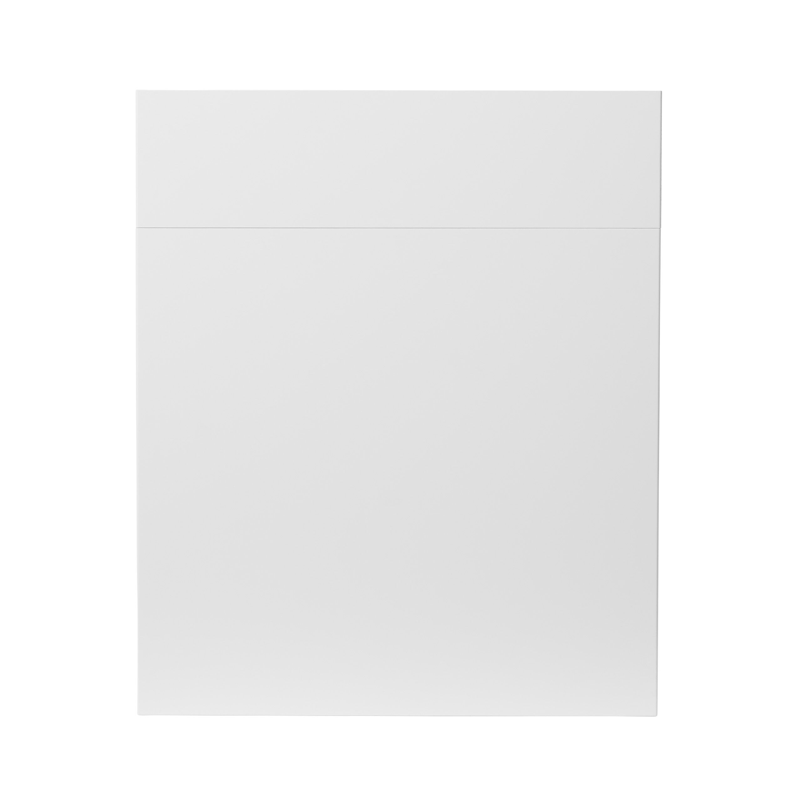 GoodHome Stevia Gloss white slab Drawerline Cabinet door, (W)600mm (H)715mm (T)18mm