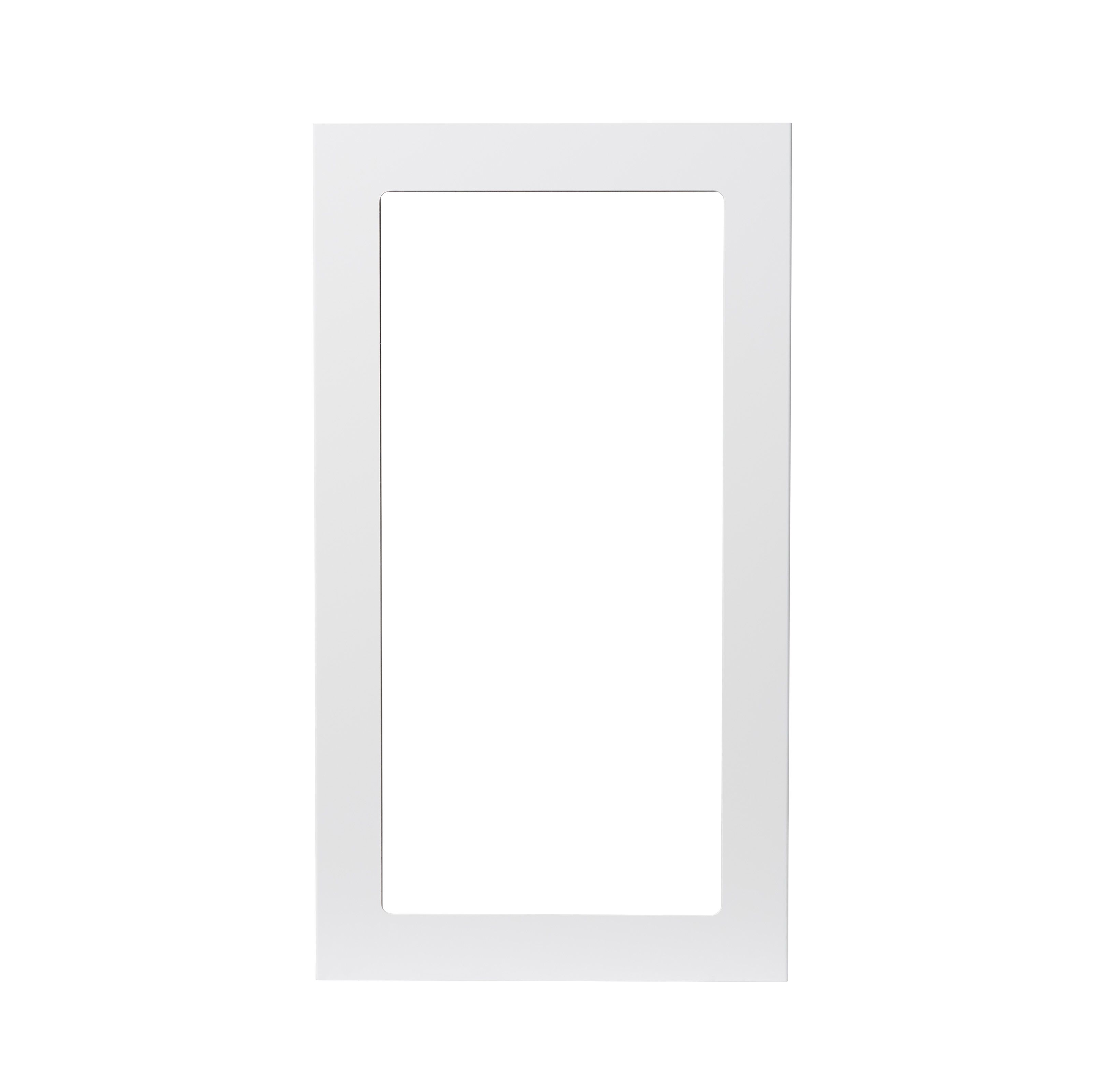 GoodHome Stevia Gloss white slab Tall glazed Cabinet door (W)500mm (H)895mm (T)18mm