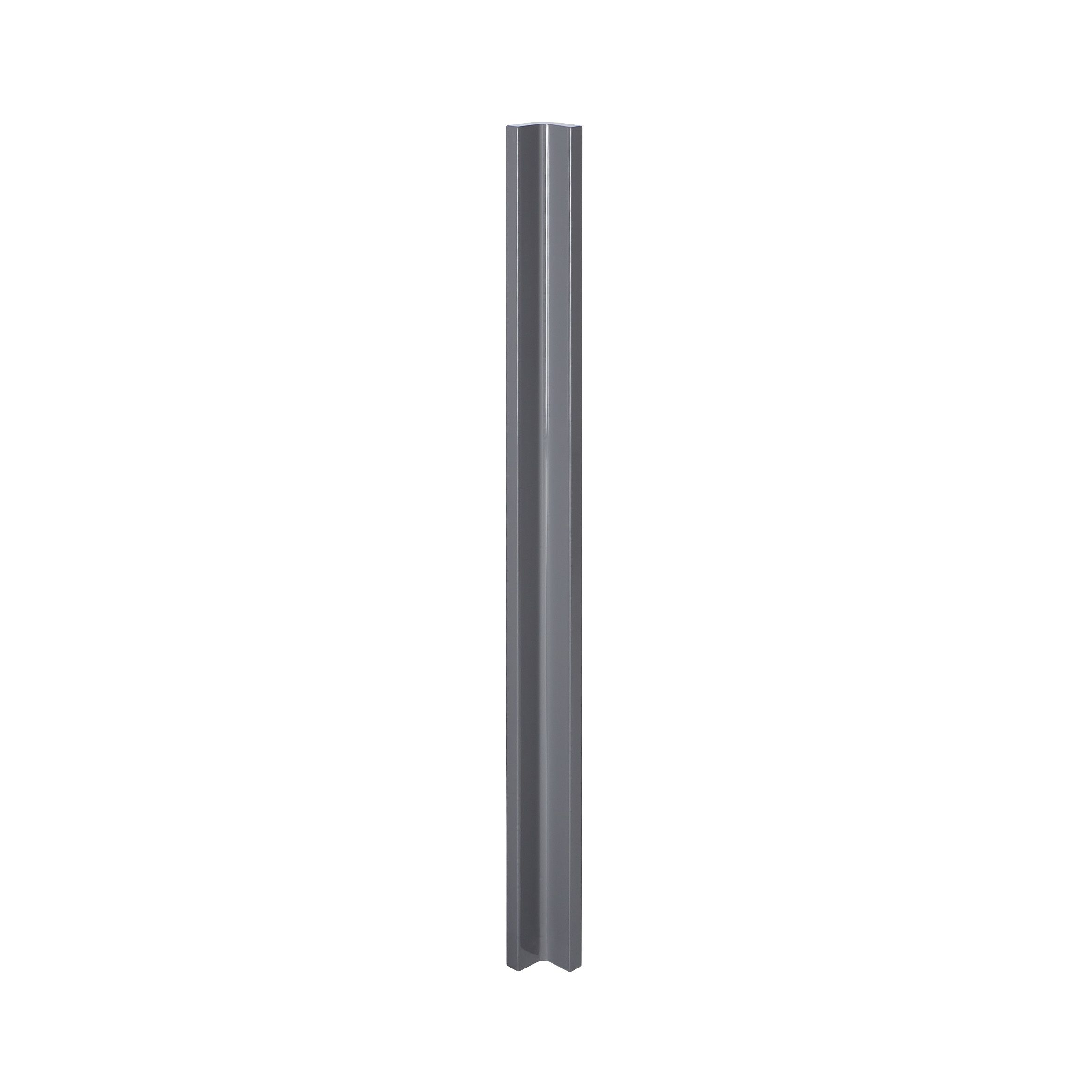 GoodHome Stevia Innovo handleless gloss anthracite slab Standard Corner post, (W)34mm (H)895mm