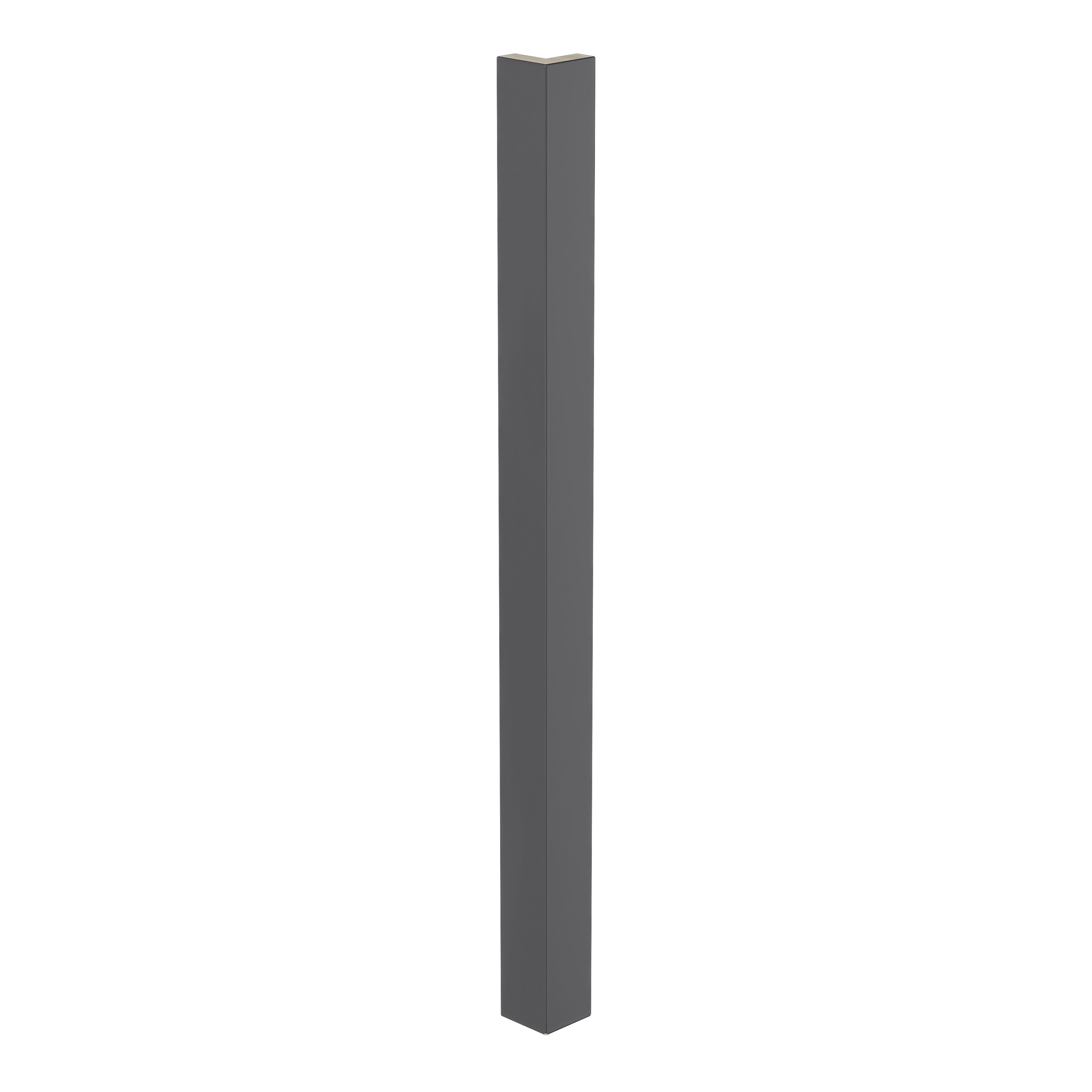 GoodHome Stevia Innovo handleless gloss anthracite slab Standard Corner post, (W)48mm (H)715mm