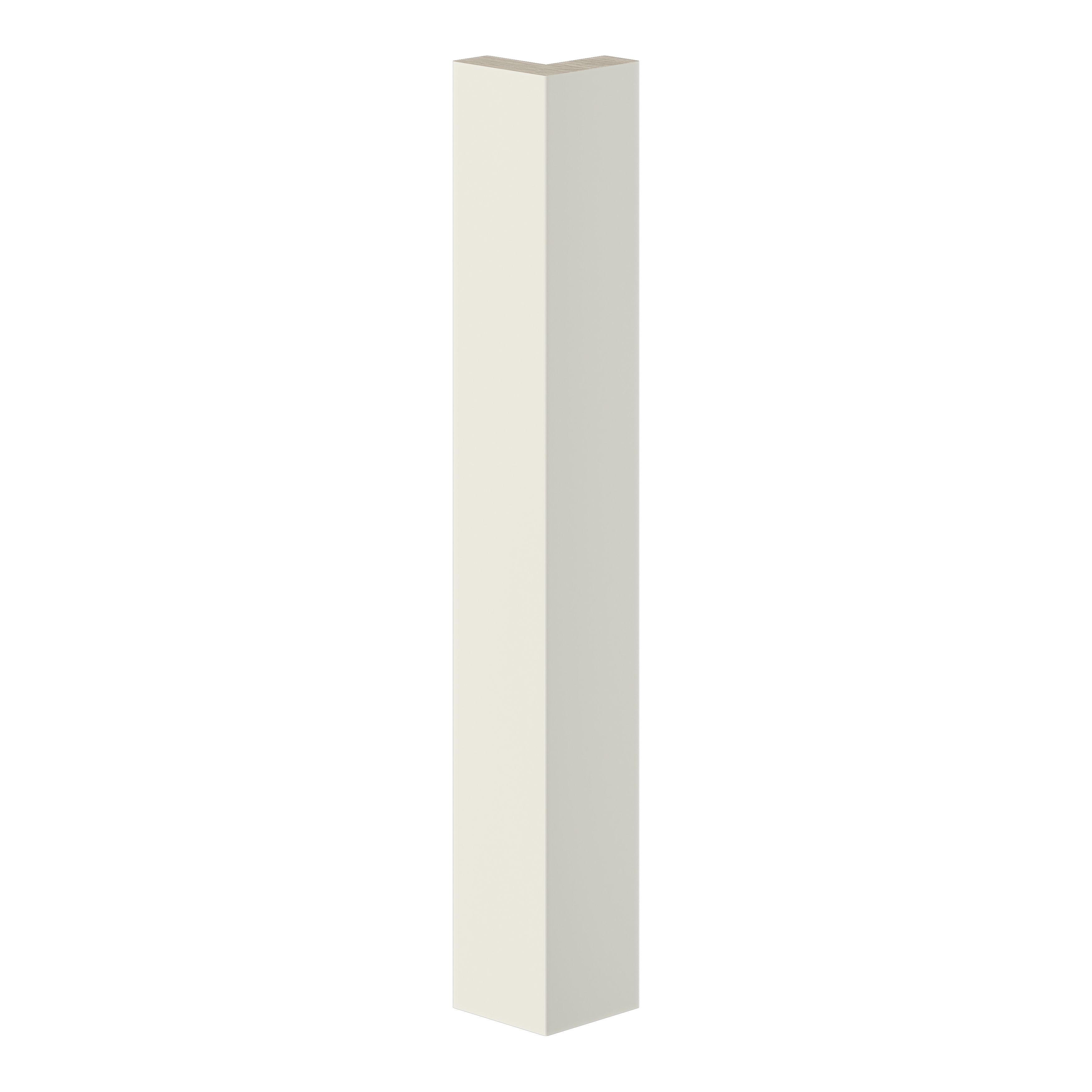 GoodHome Stevia Innovo handleless gloss cream slab Standard Corner post, (W)48mm (H)340mm