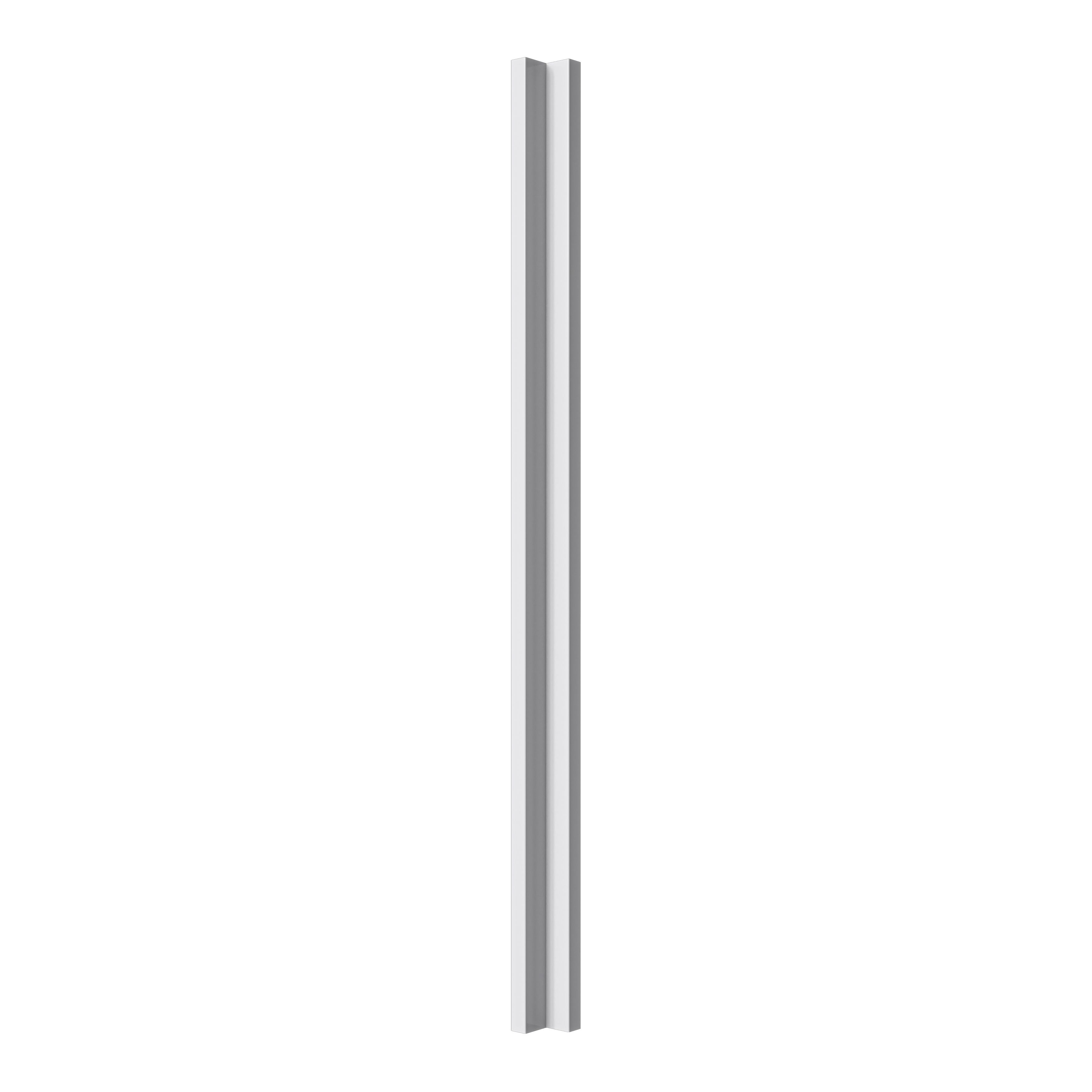 GoodHome Stevia Innovo handleless gloss light grey slab Standard Corner post, (W)34mm (H)895mm