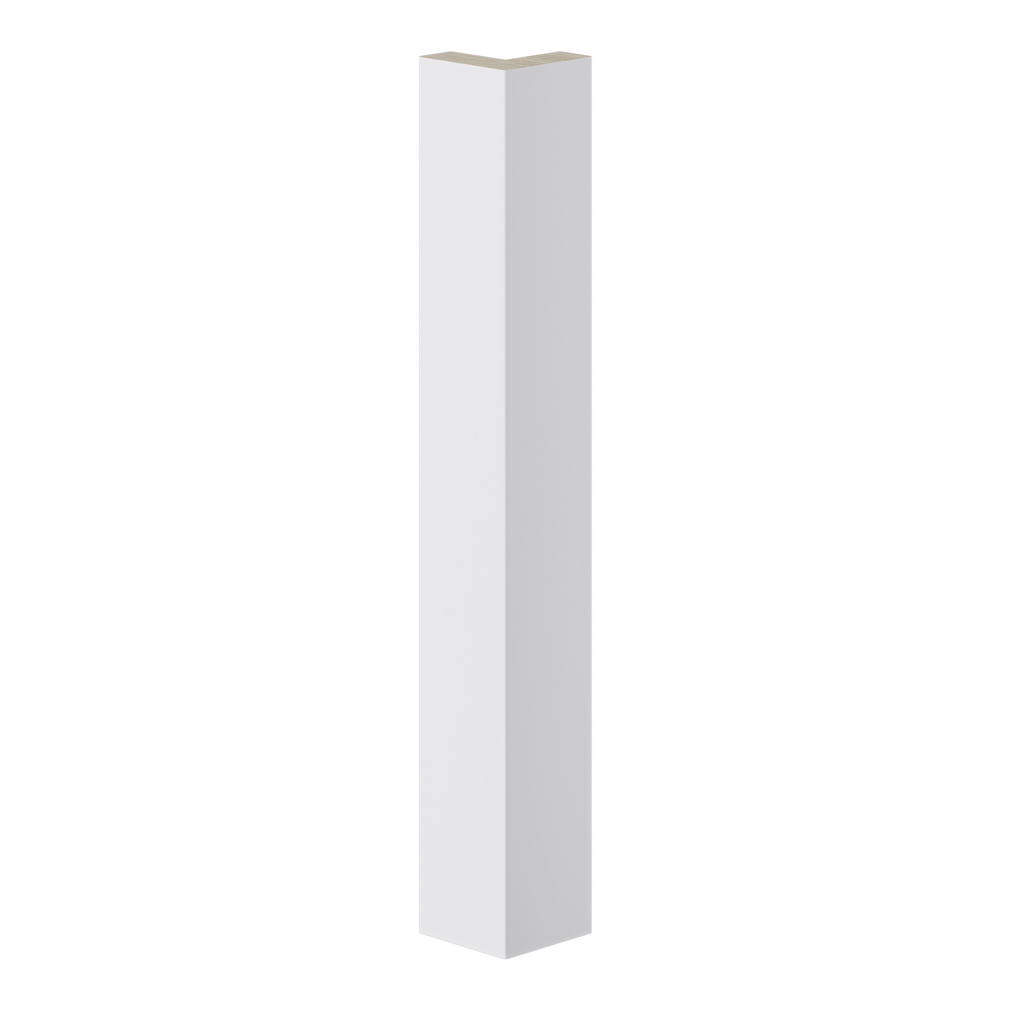 GoodHome Stevia Innovo handleless gloss light grey slab Standard Corner post, (W)48mm (H)340mm