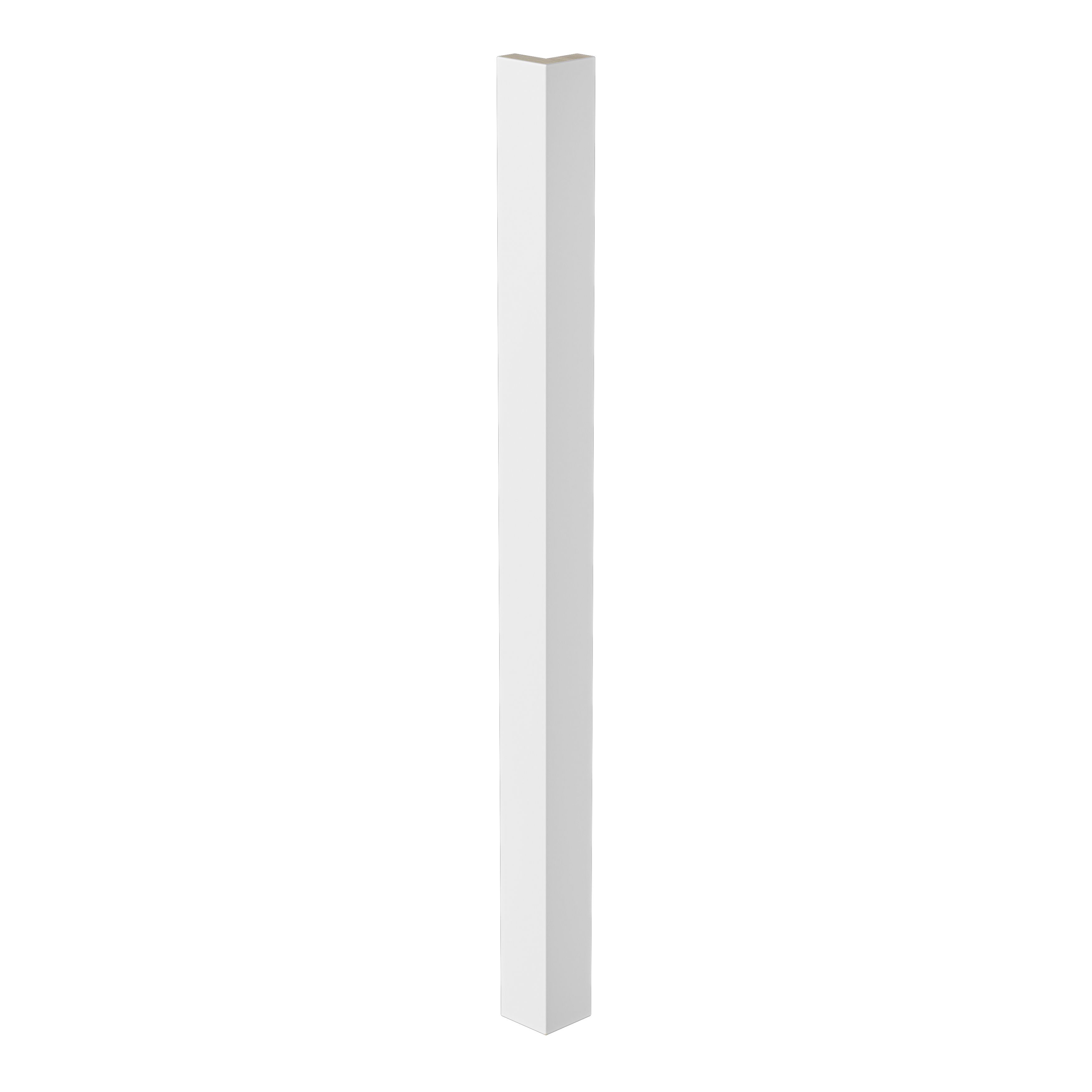 GoodHome Stevia Innovo handleless gloss white slab Standard Corner post, (W)48mm (H)715mm