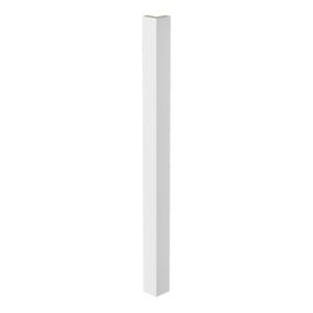 GoodHome Stevia Innovo handleless gloss white slab Standard Corner post, (W)48mm (H)715mm