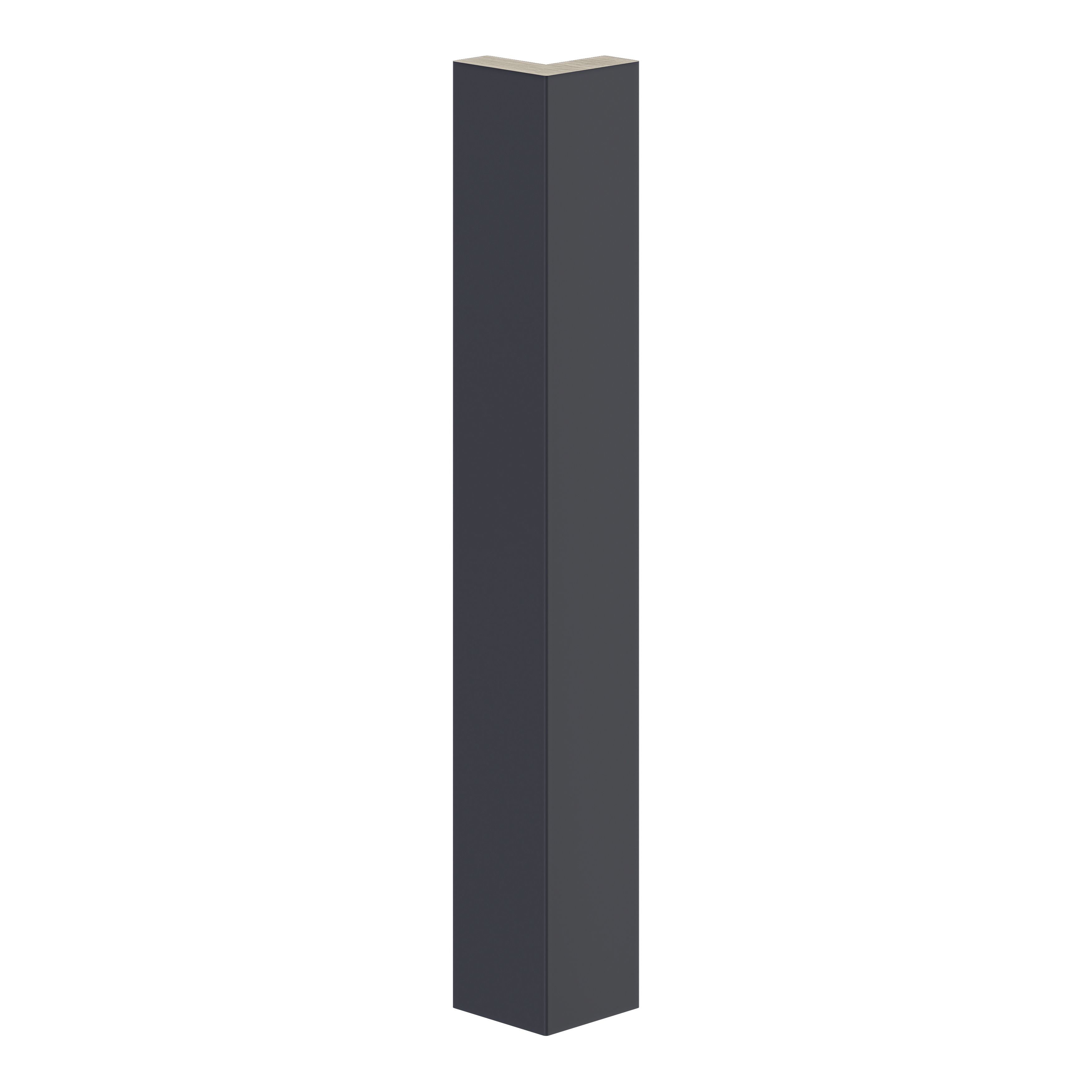 GoodHome Stevia Innovo handleless matt blue slab Standard Corner post, (W)48mm (H)340mm
