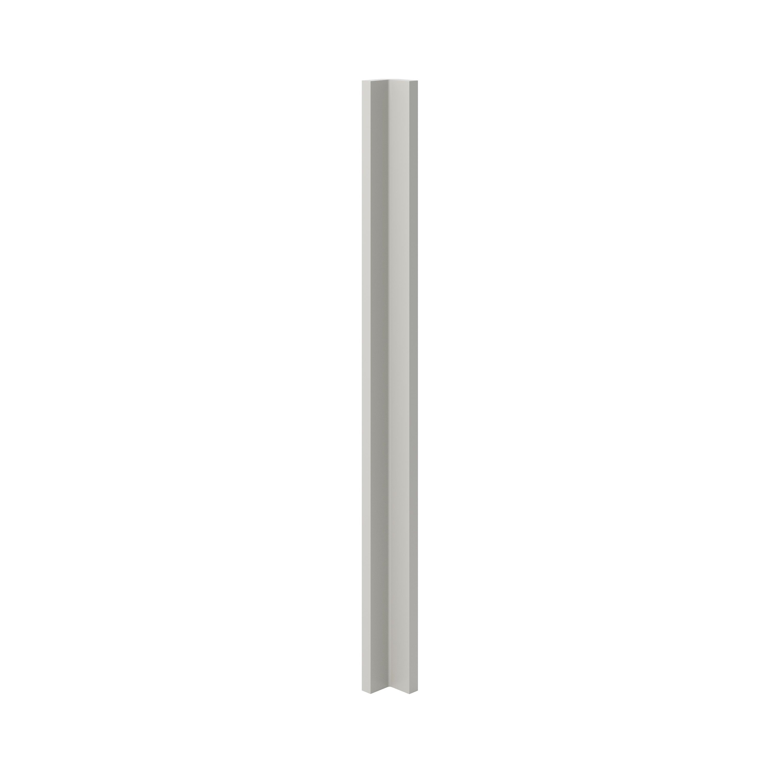 GoodHome Stevia Innovo handleless matt grey slab Standard Corner post, (W)34mm (H)895mm
