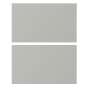 GoodHome Stevia Innovo handleless matt pewter grey slab Standard Drawer end panel (H)340mm (W)595mm