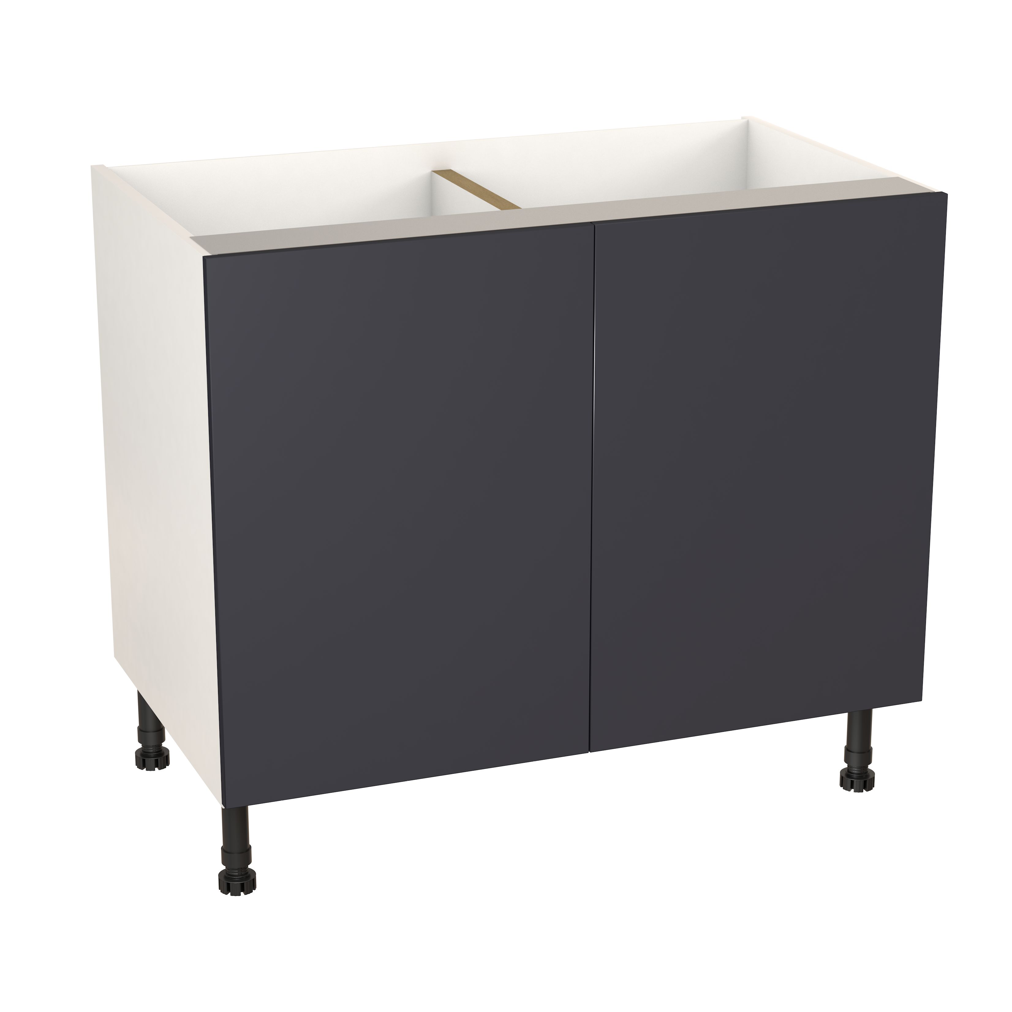 GoodHome Stevia Matt blue slab Base Kitchen cabinet (W)1000mm (H)720mm