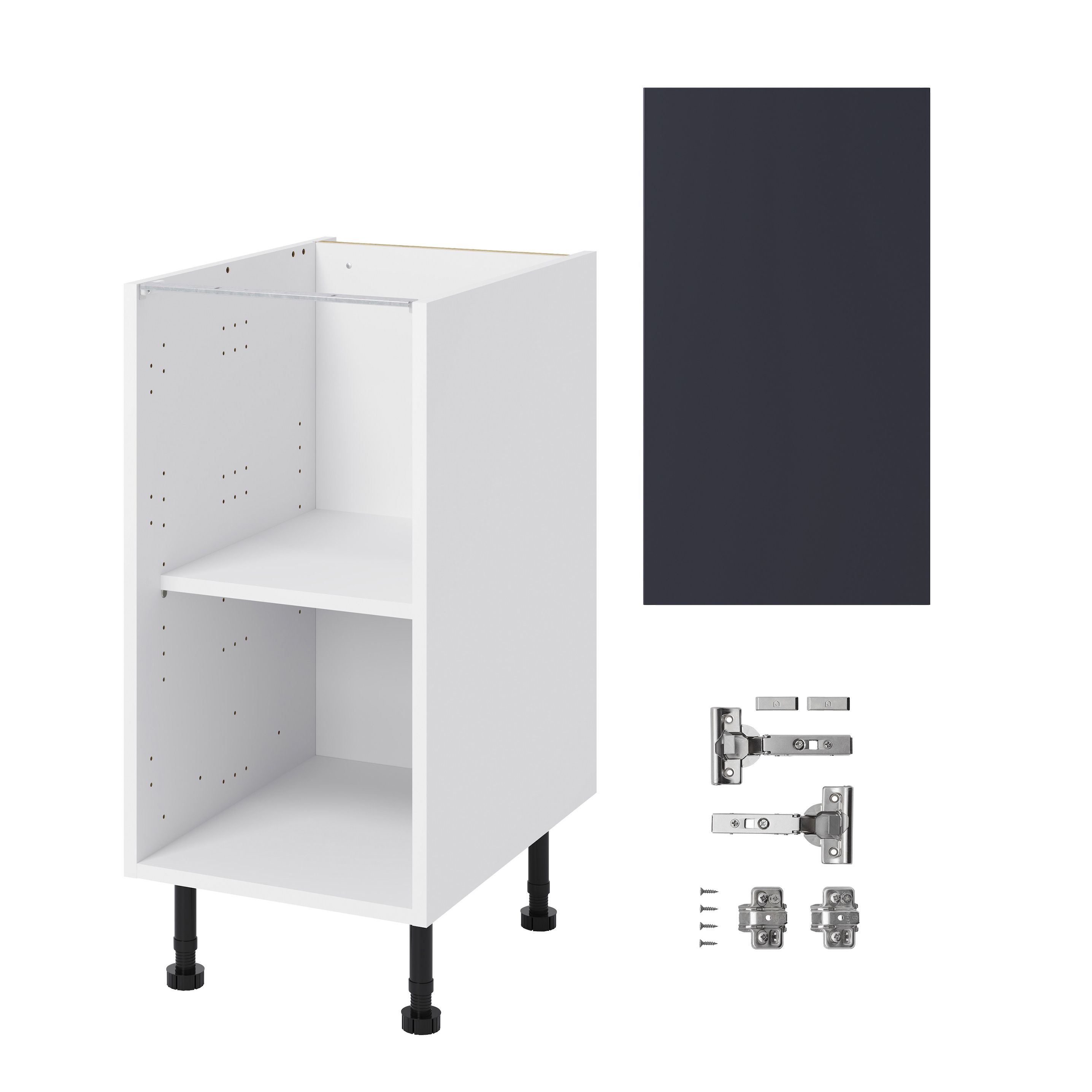 GoodHome Stevia Matt blue slab Base Kitchen cabinet (W)400mm (H)720mm