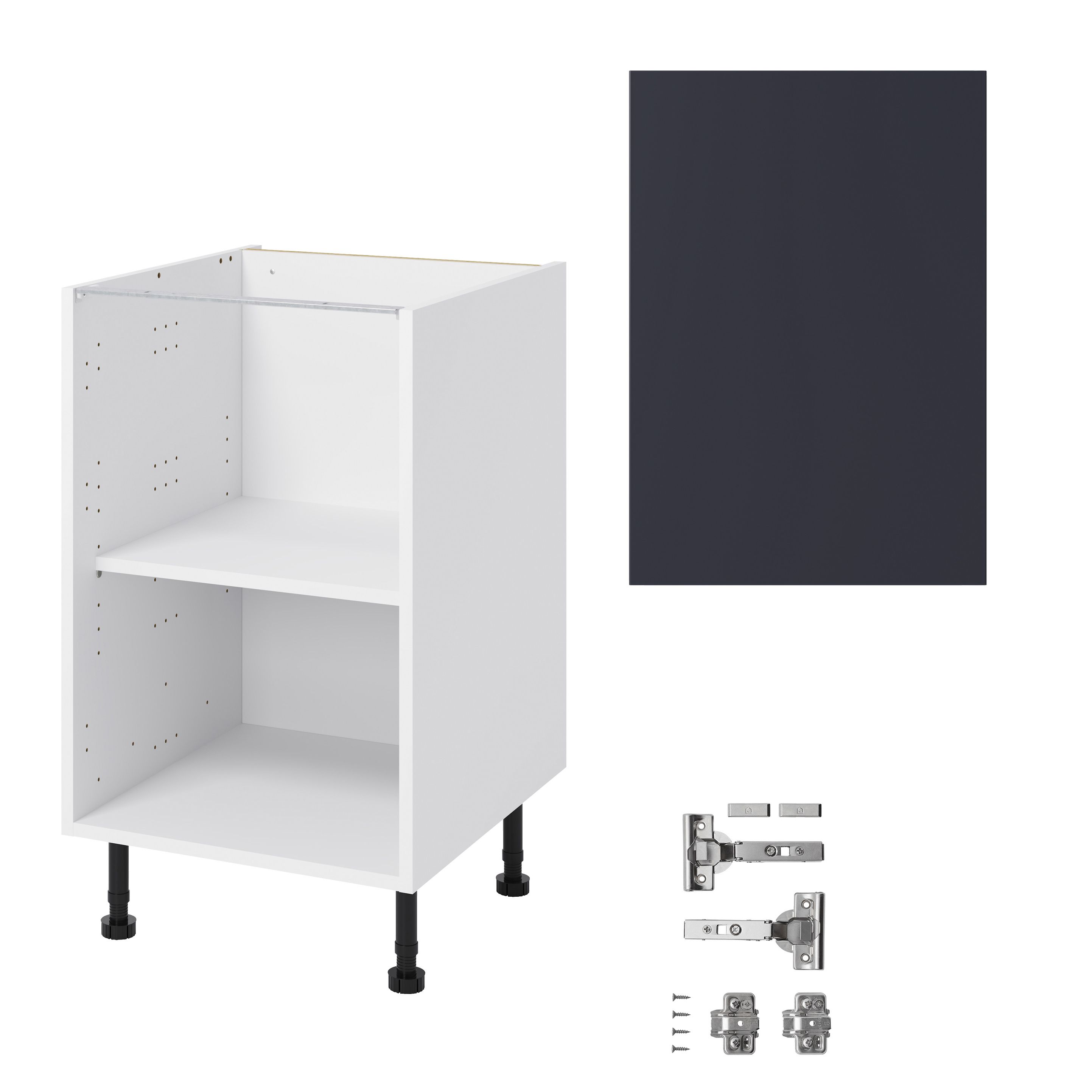 GoodHome Stevia Matt blue slab Base Kitchen cabinet (W)500mm (H)720mm