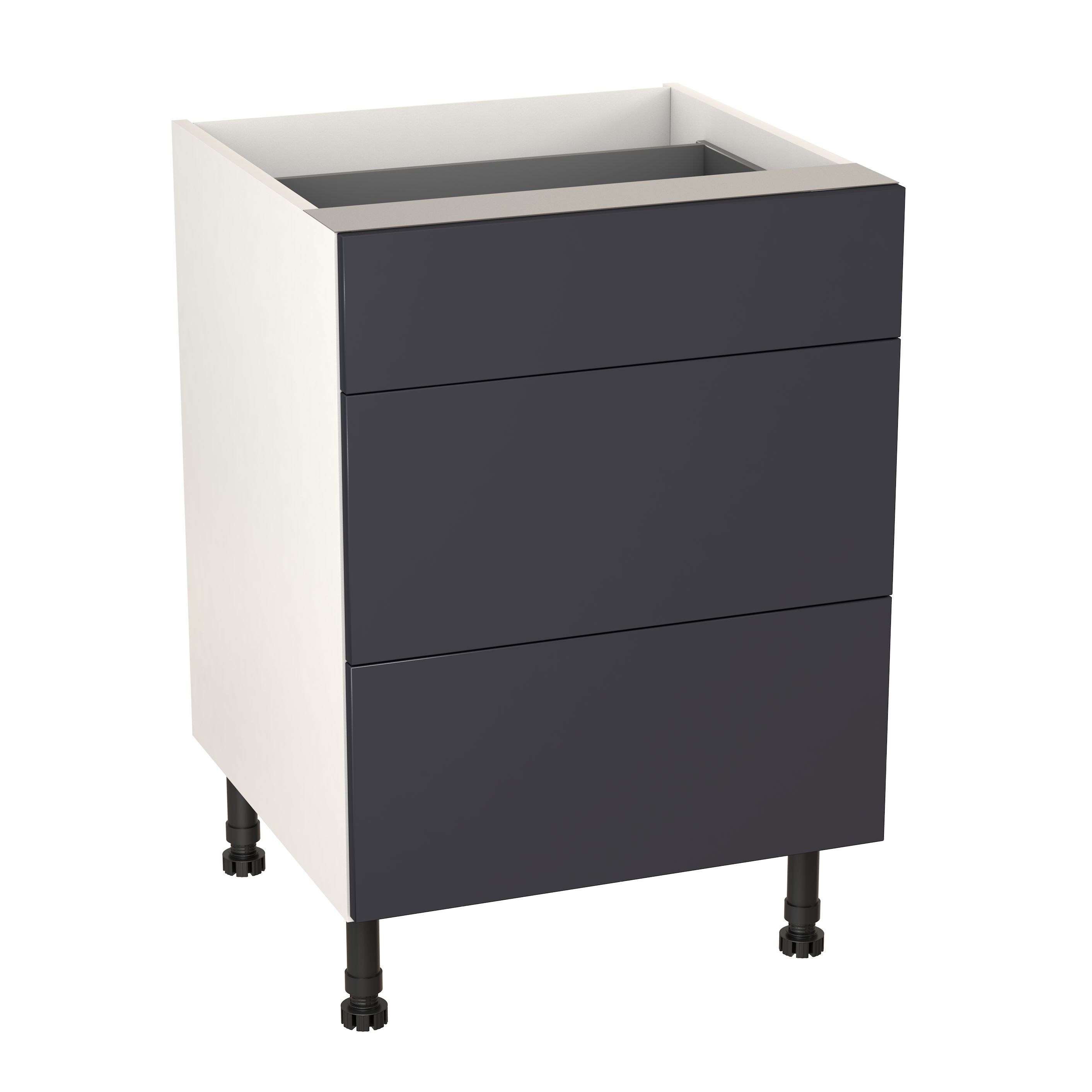 GoodHome Stevia Matt blue slab Base Kitchen cabinet (W)600mm (H)720mm