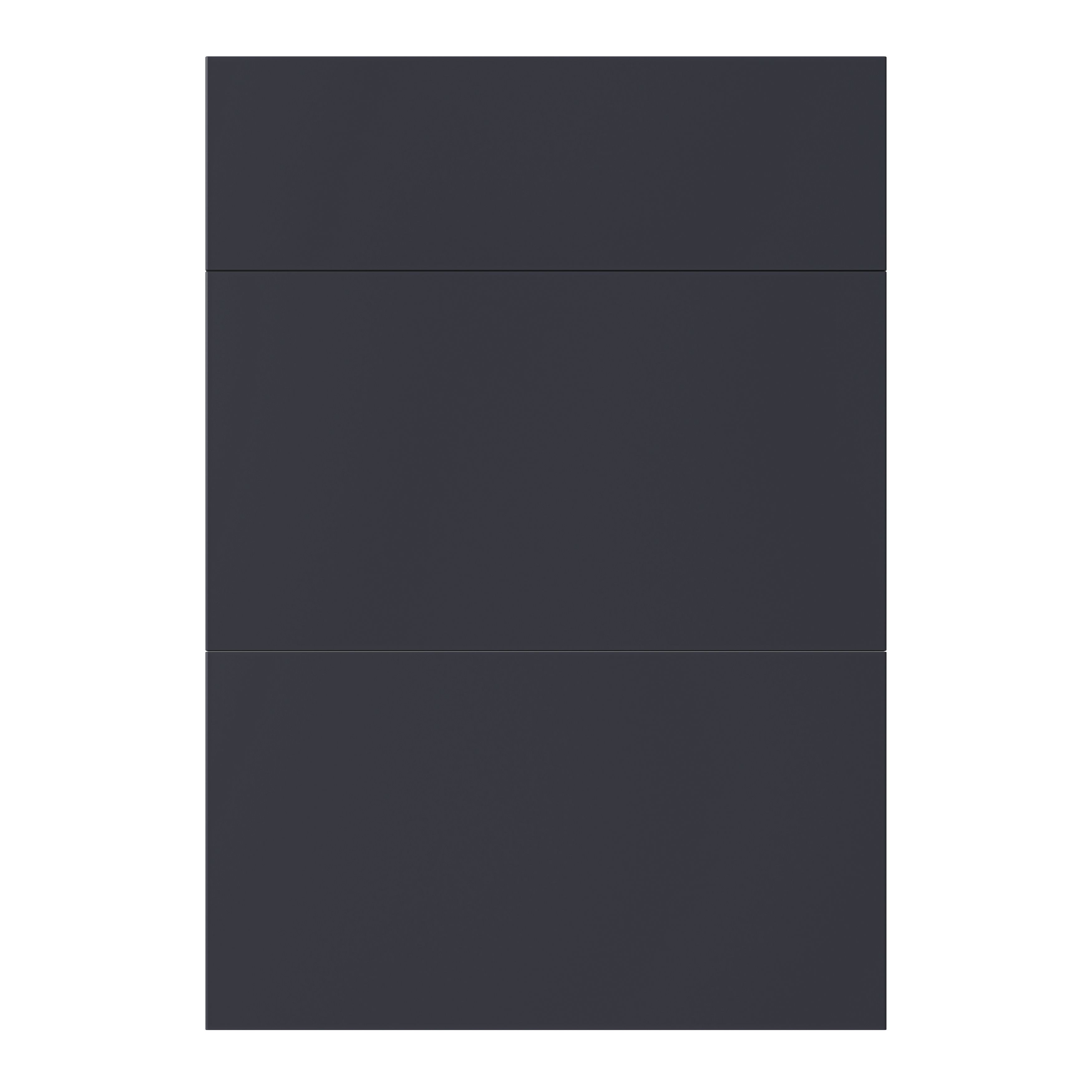 GoodHome Stevia Matt blue slab Drawer front (W)500mm, Pack of 3