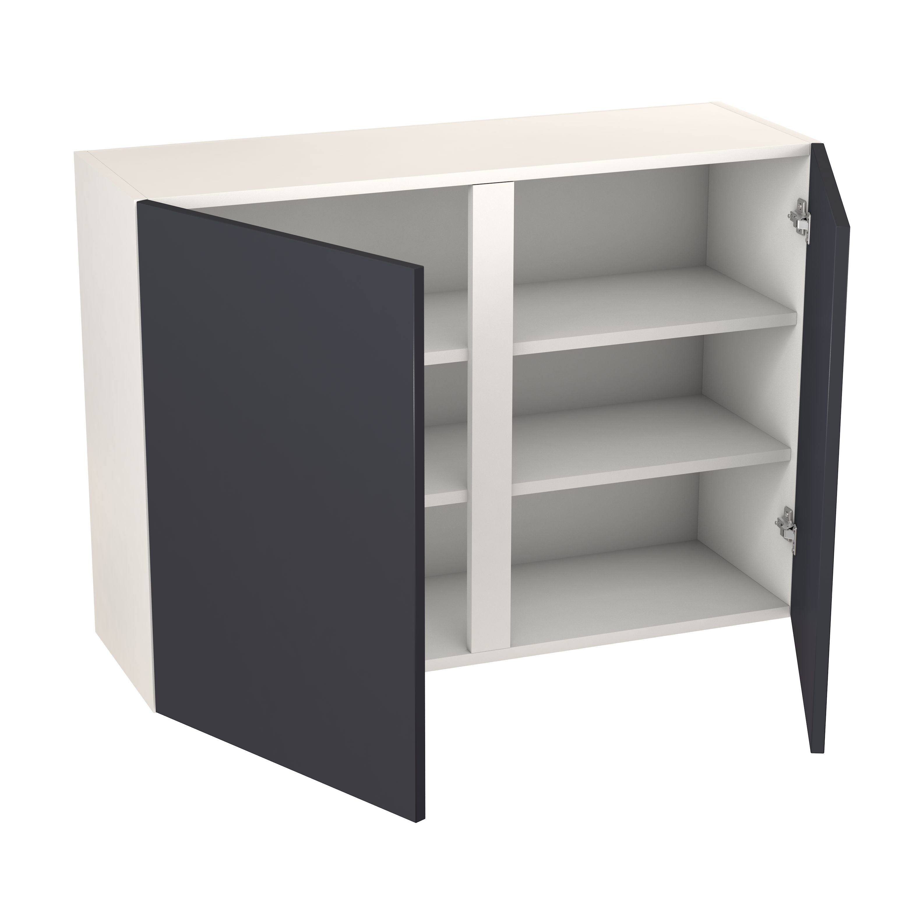 GoodHome Stevia Matt blue slab Wall Kitchen cabinet (W)1000mm (H)720mm