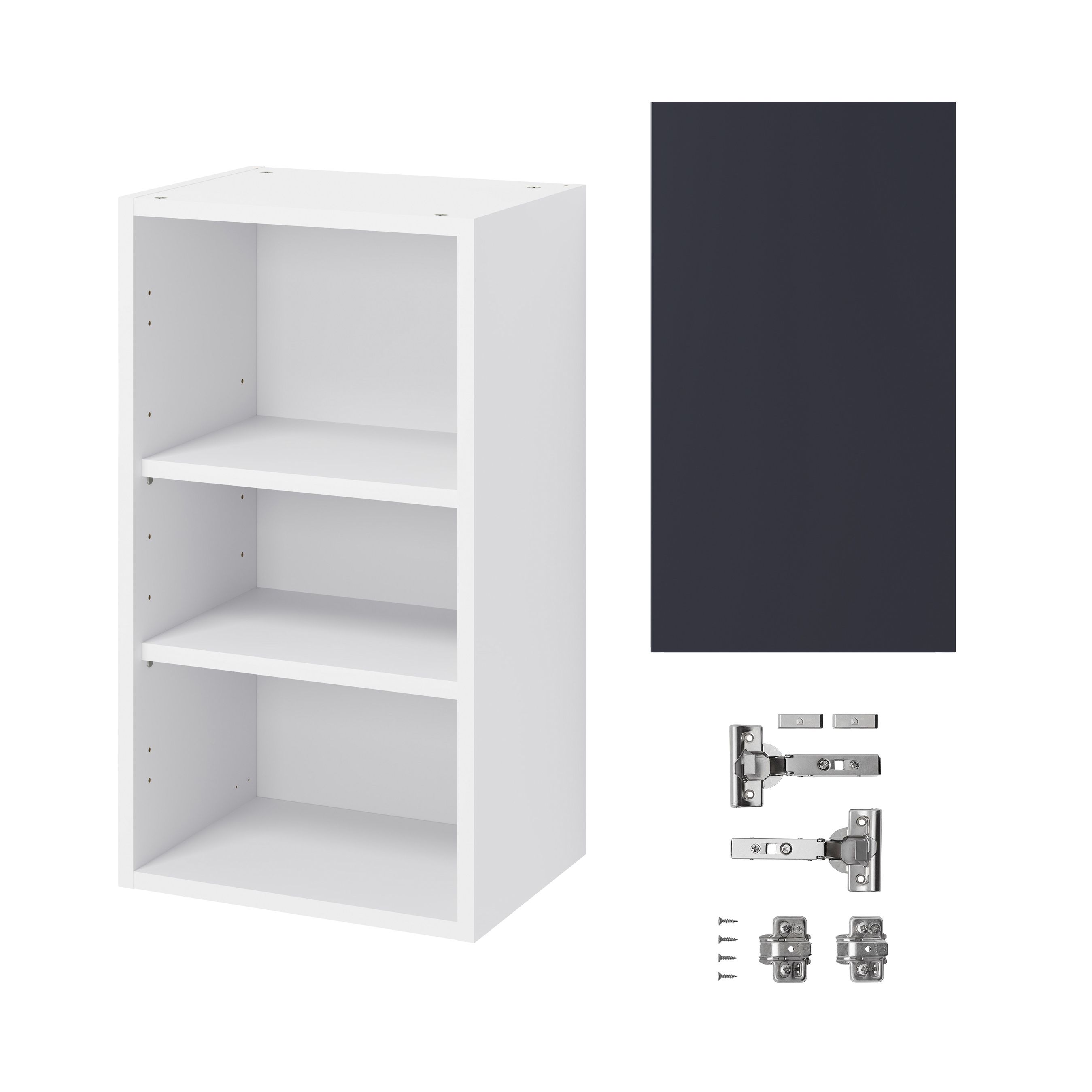 GoodHome Stevia Matt blue slab Wall Kitchen cabinet (W)400mm (H)720mm