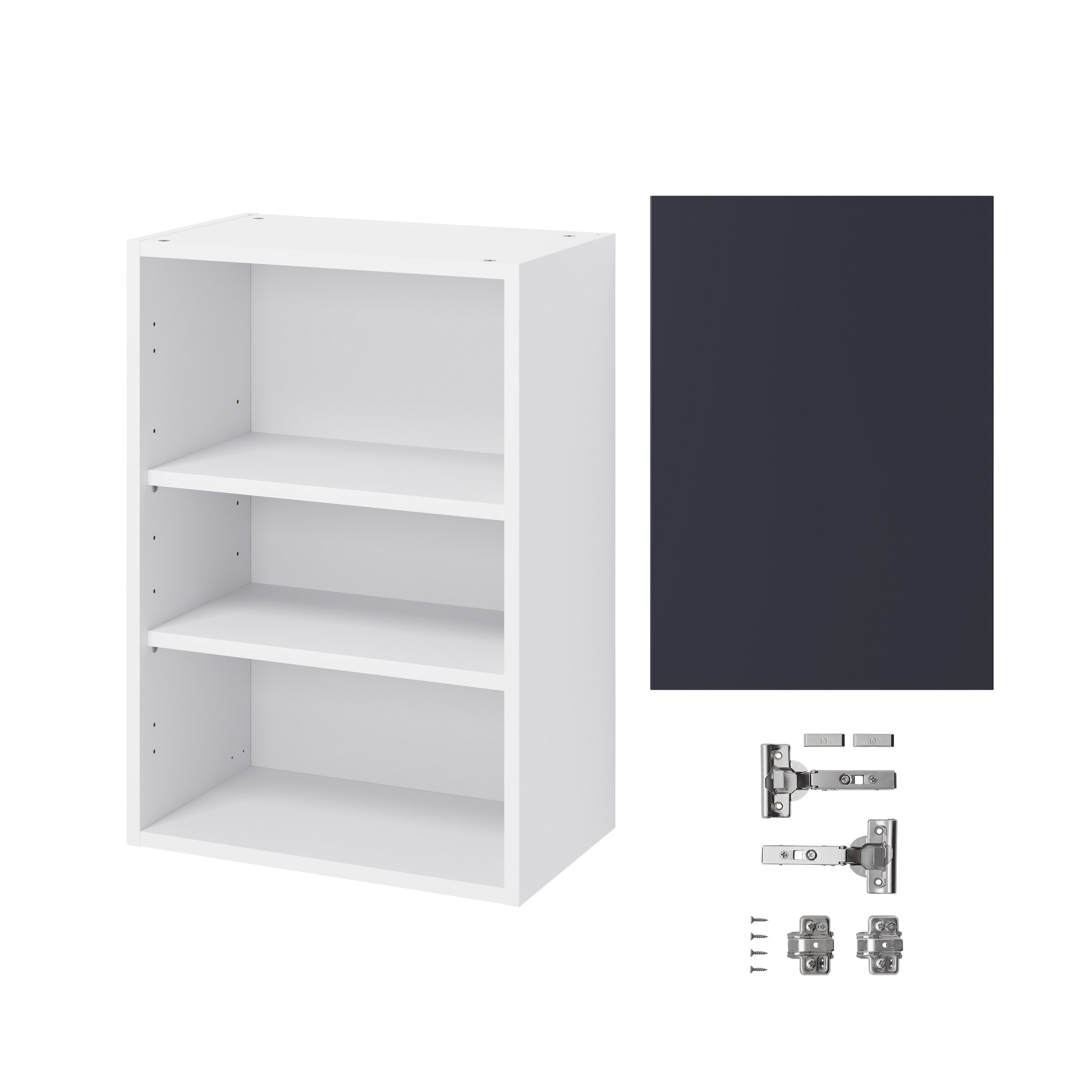GoodHome Stevia Matt blue slab Wall Kitchen cabinet (W)500mm (H)720mm