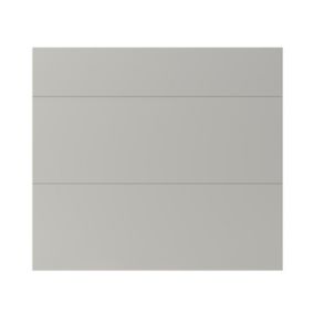 GoodHome Stevia Matt Pewter grey slab Drawer front (W)800mm, Pack of 3