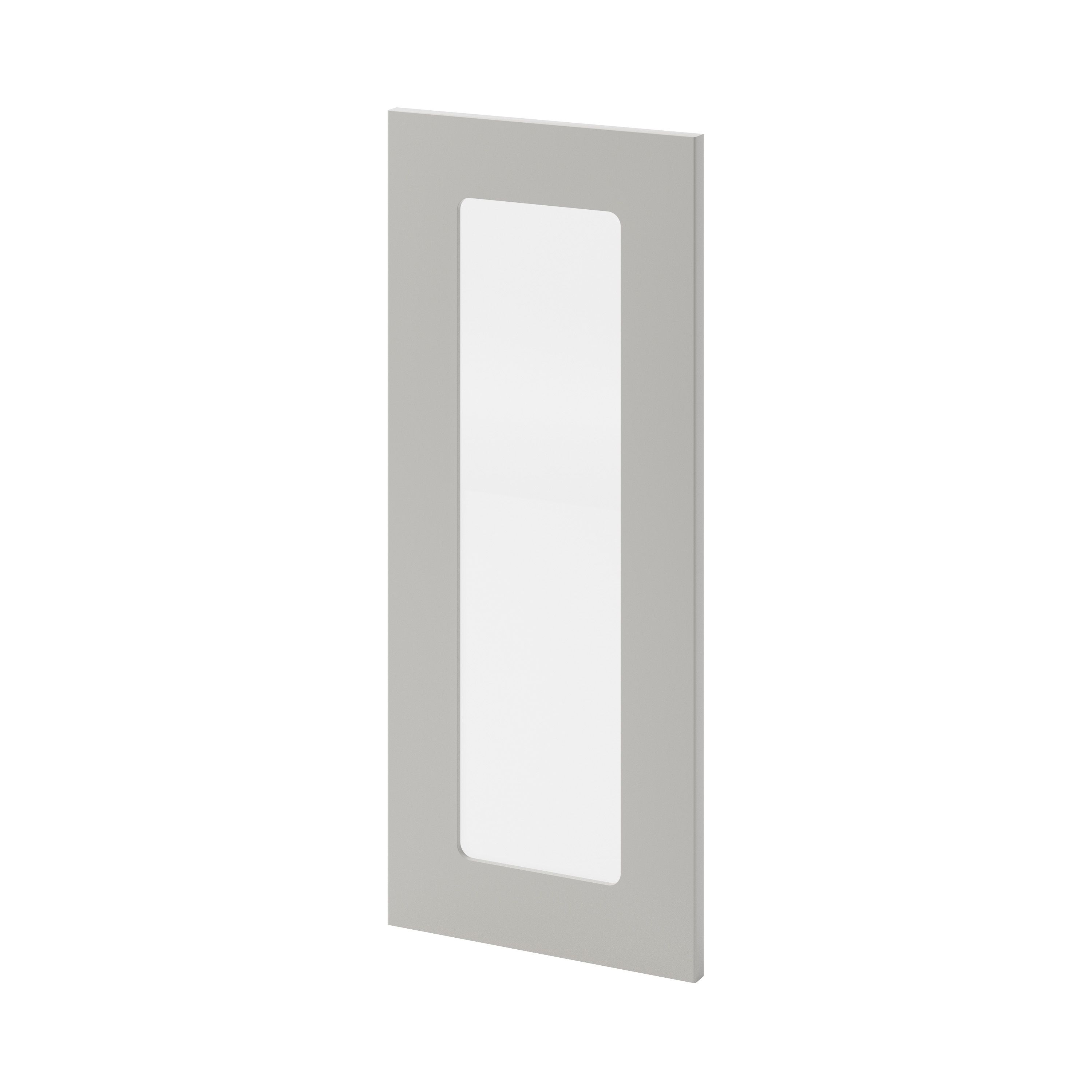 GoodHome Stevia Matt Pewter grey slab Glazed Cabinet door (W)300mm (H)715mm (T)18mm