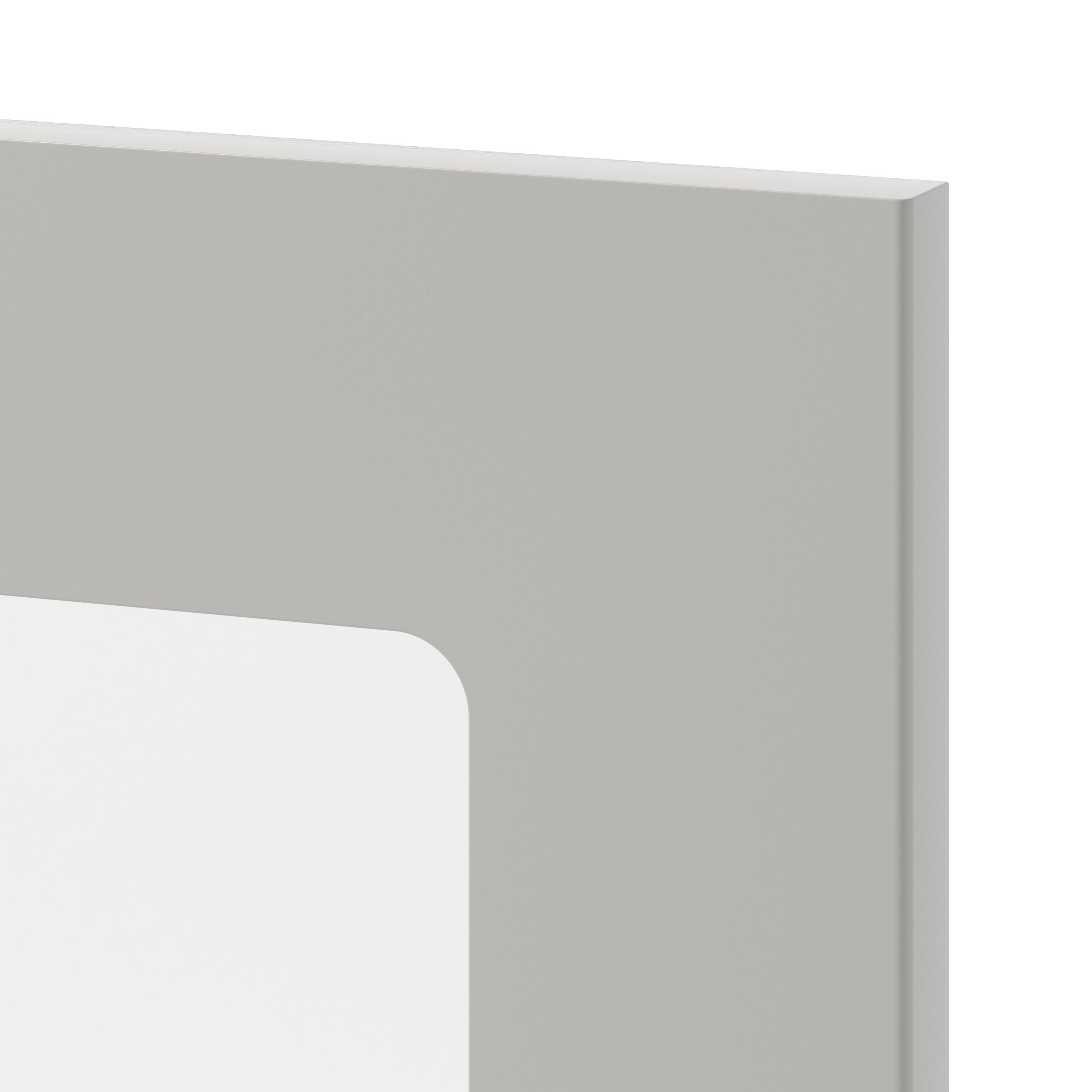GoodHome Stevia Matt Pewter grey slab Glazed Cabinet door (W)300mm (H)715mm (T)18mm
