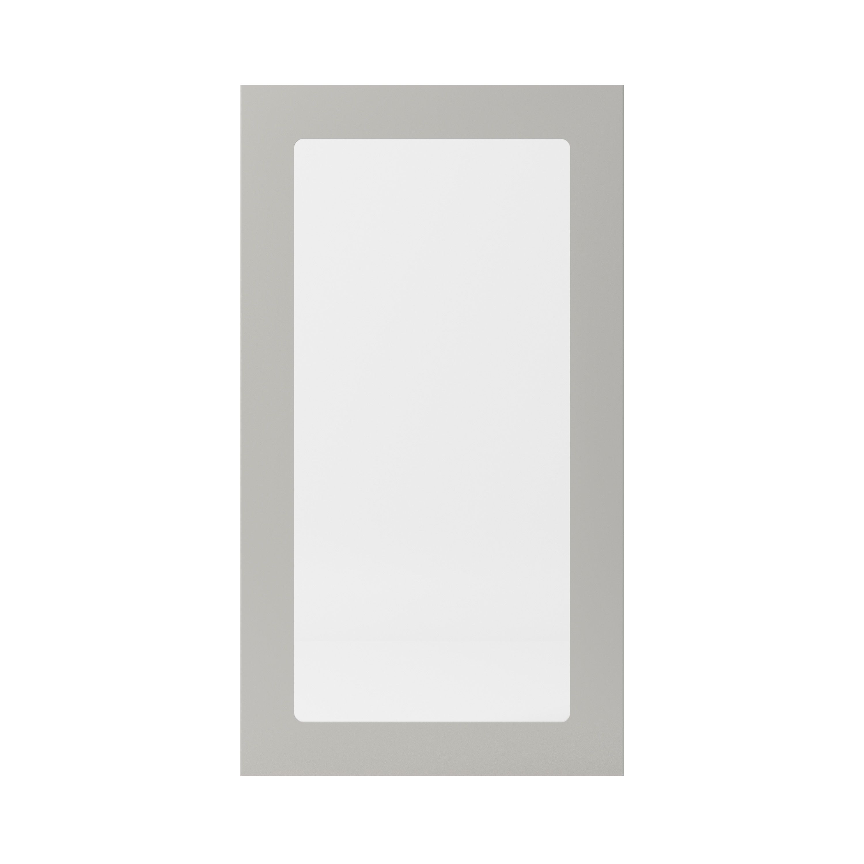 GoodHome Stevia Matt Pewter grey slab Tall glazed Cabinet door (W)500mm (H)895mm (T)18mm