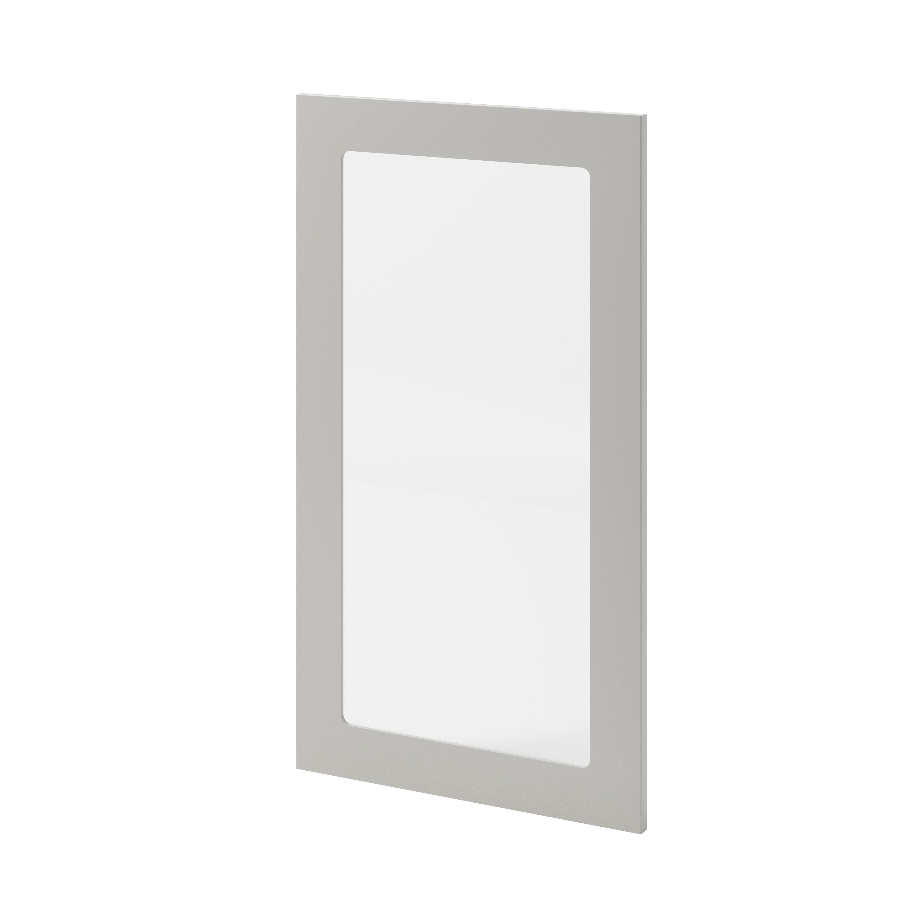 GoodHome Stevia Matt Pewter grey slab Tall glazed Cabinet door (W)500mm (H)895mm (T)18mm