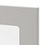 GoodHome Stevia Matt Pewter grey slab Tall glazed Cabinet door (W)500mm (H)895mm (T)18mm