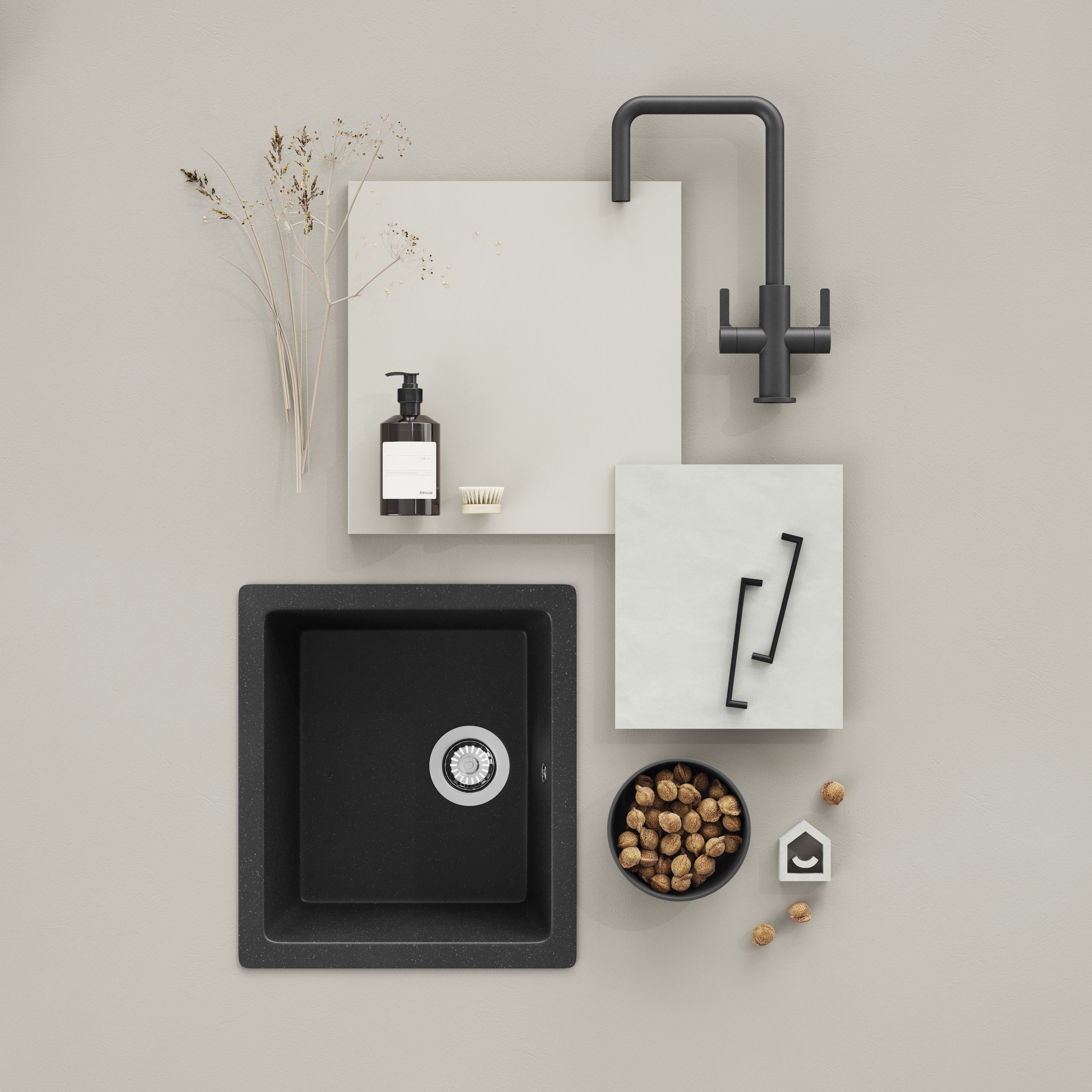 GoodHome Stevia Matt sandstone slab Drawerline door & drawer front, (W)400mm (H)715mm (T)18mm