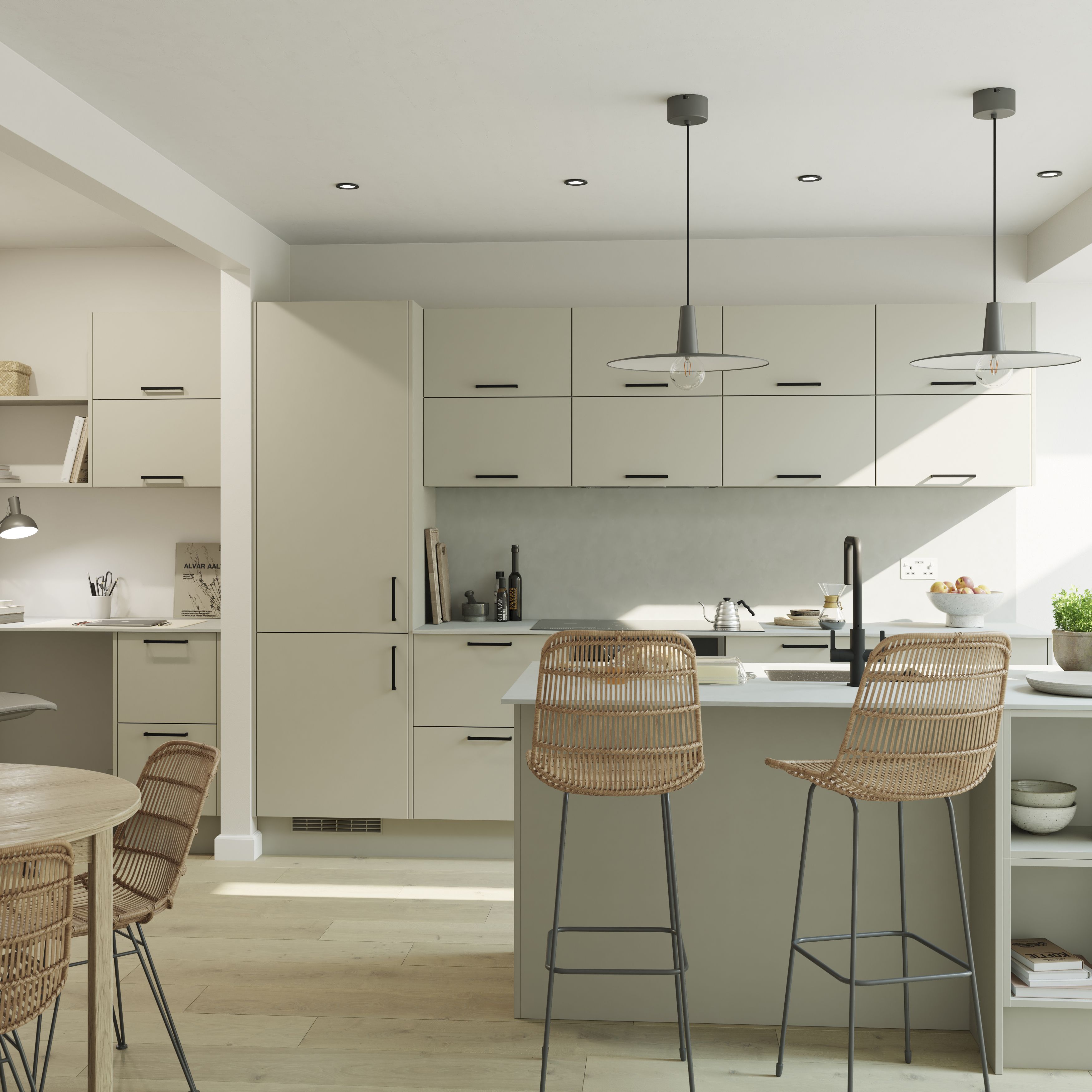 GoodHome Stevia Matt sandstone slab Drawerline door & drawer front, (W)400mm (H)715mm (T)18mm