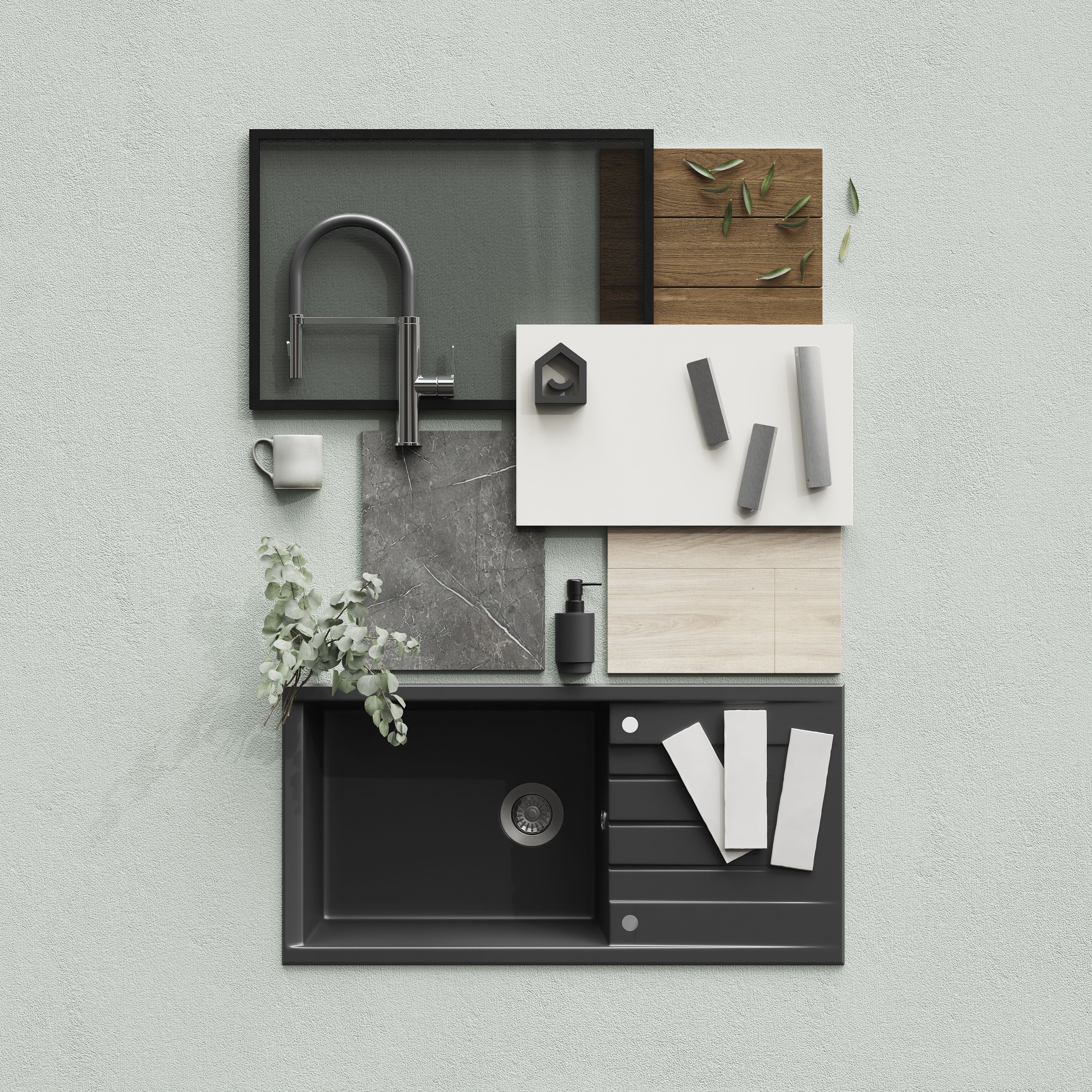 GoodHome Stevia Matt sandstone slab Drawerline door & drawer front, (W)400mm (H)715mm (T)18mm