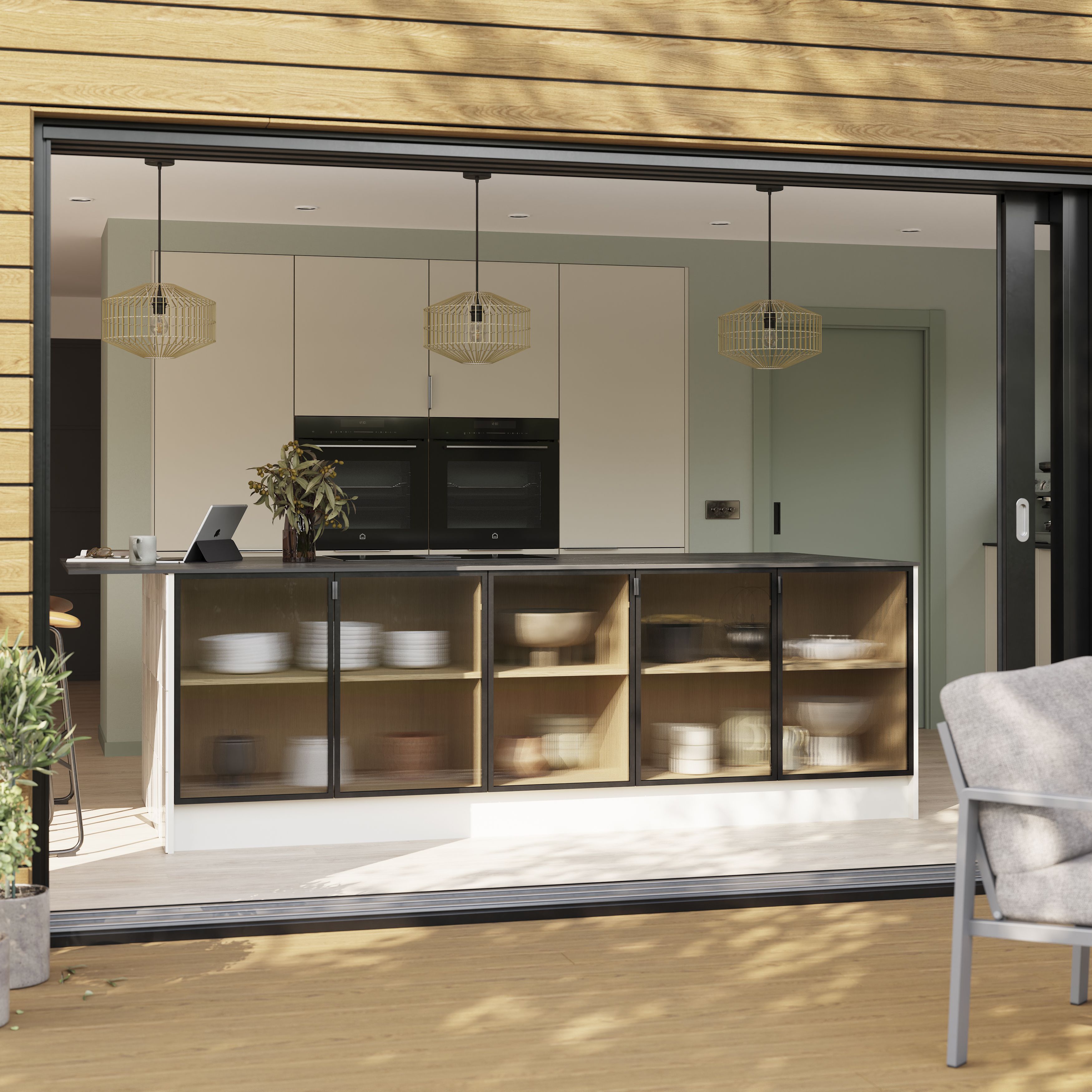 GoodHome Stevia Matt sandstone slab Drawerline door & drawer front, (W)400mm (H)715mm (T)18mm