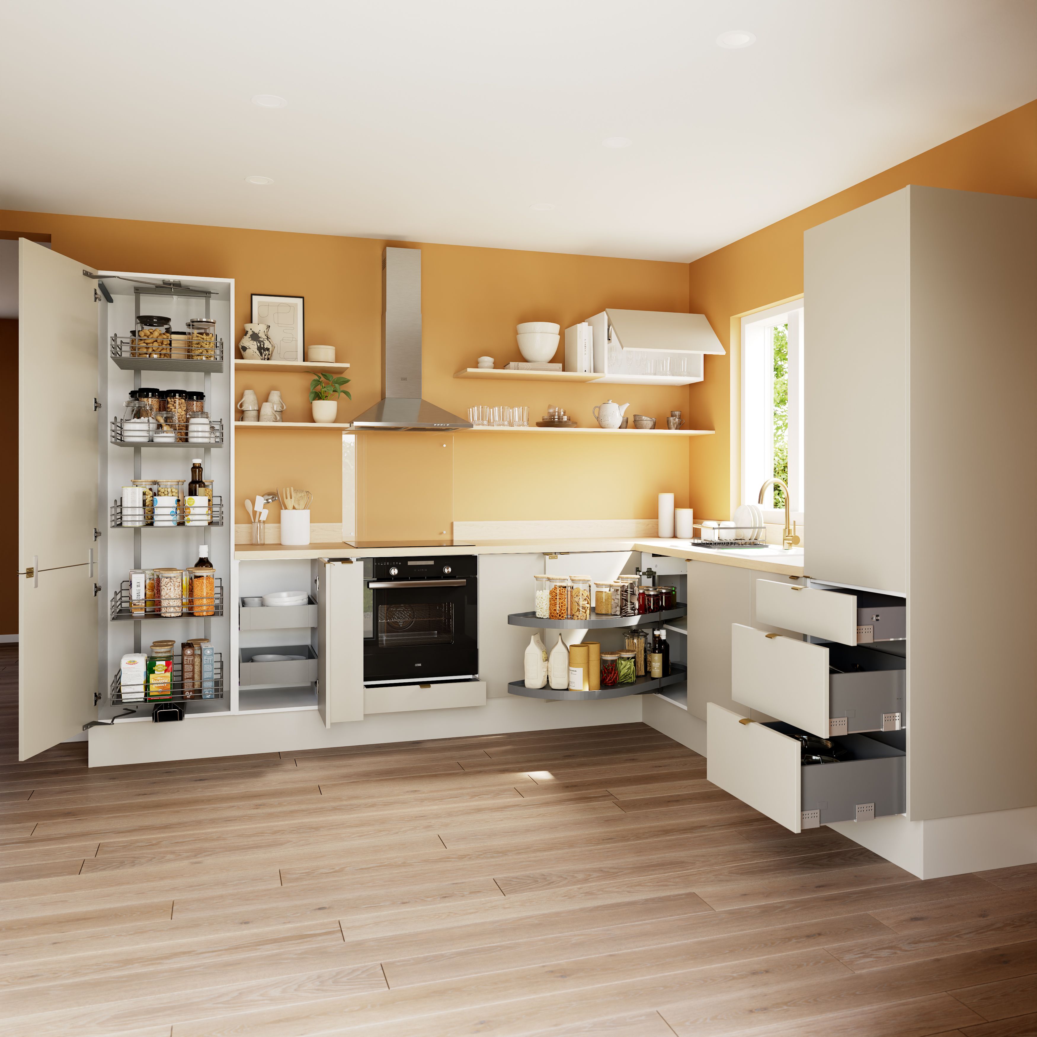 GoodHome Stevia Matt sandstone slab Highline Cabinet door (W)400mm (H)715mm (T)18mm