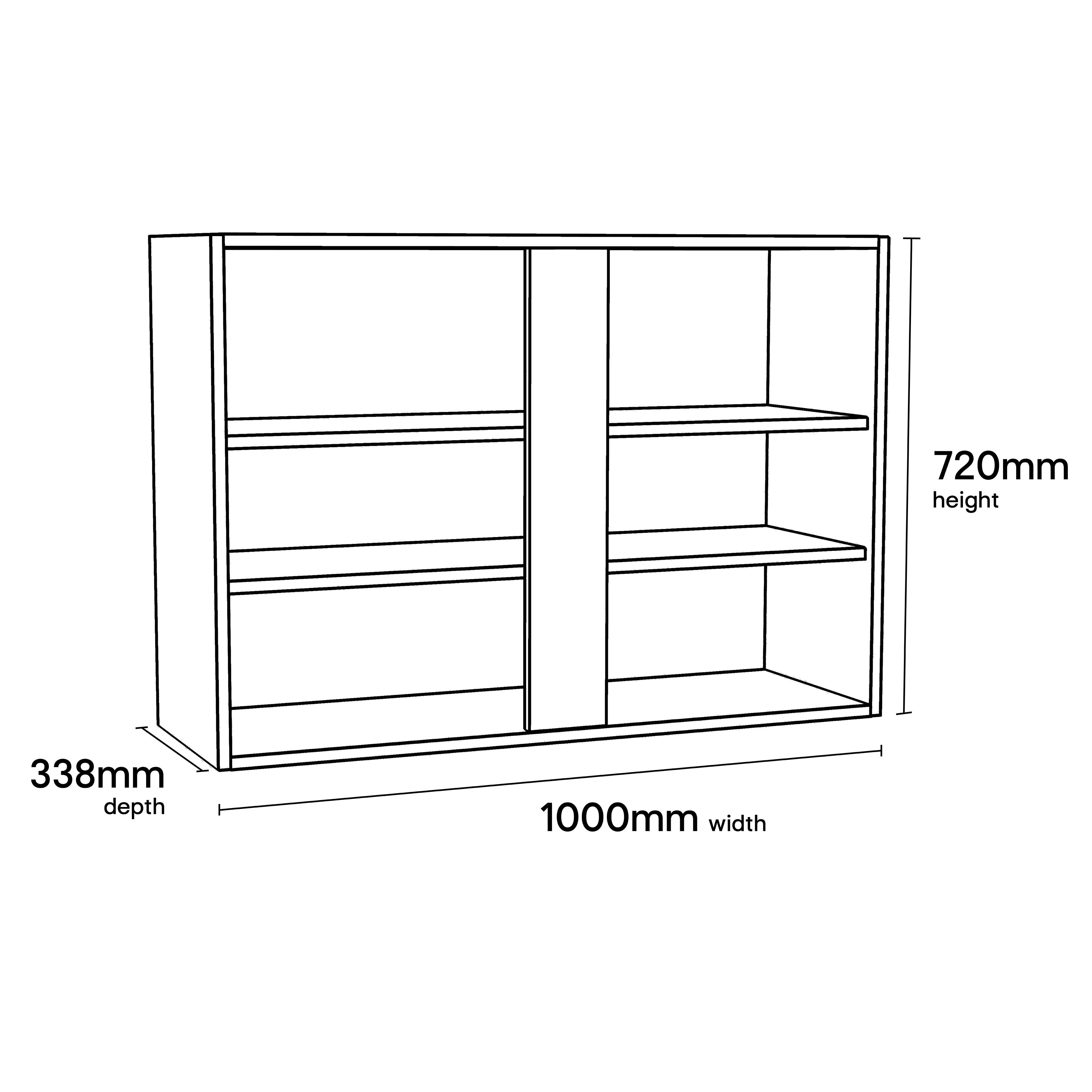 GoodHome Stevia Matt White Standard Wall cabinet, (W)1000mm (D)338mm