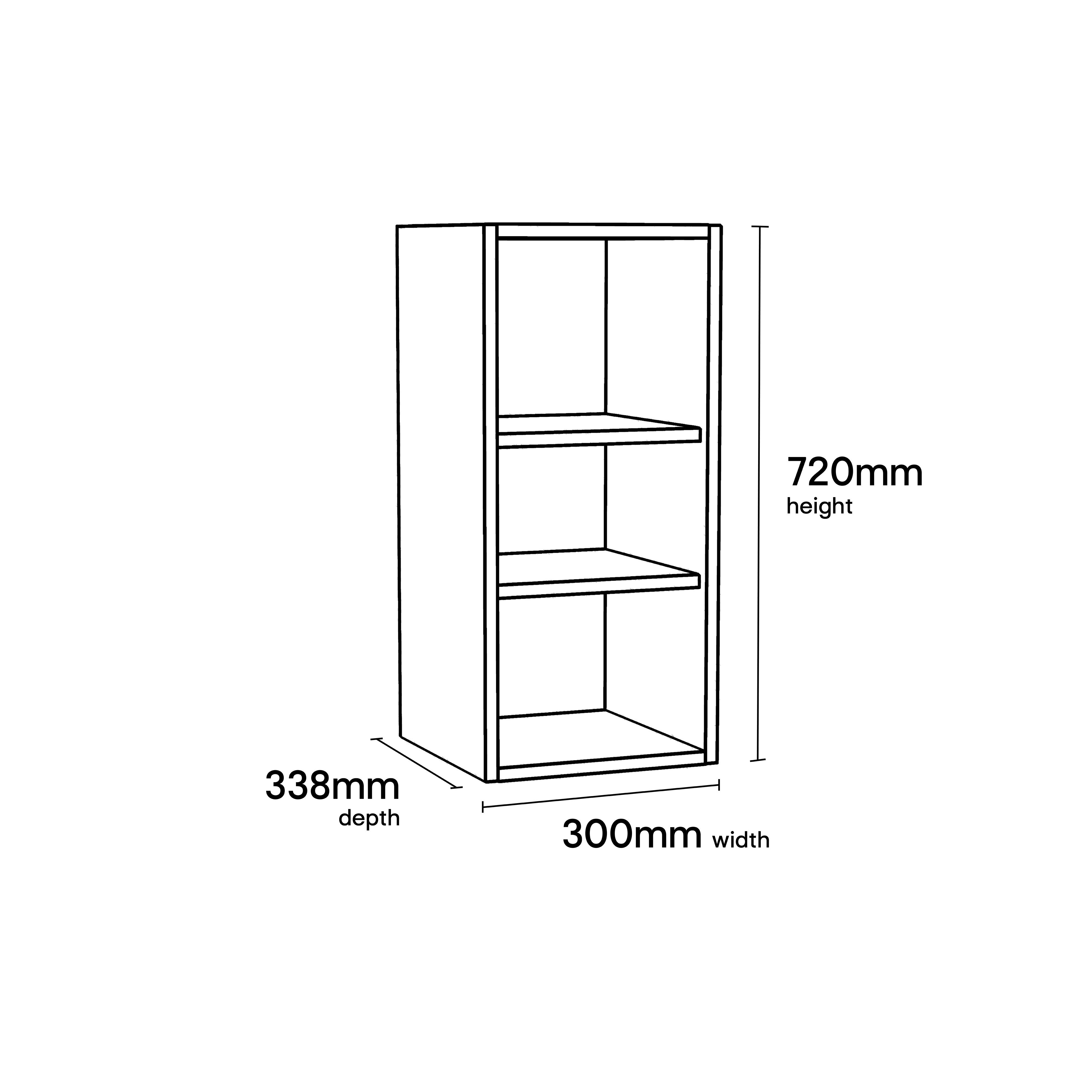GoodHome Stevia Matt White Standard Wall cabinet, (W)300mm (D)338mm