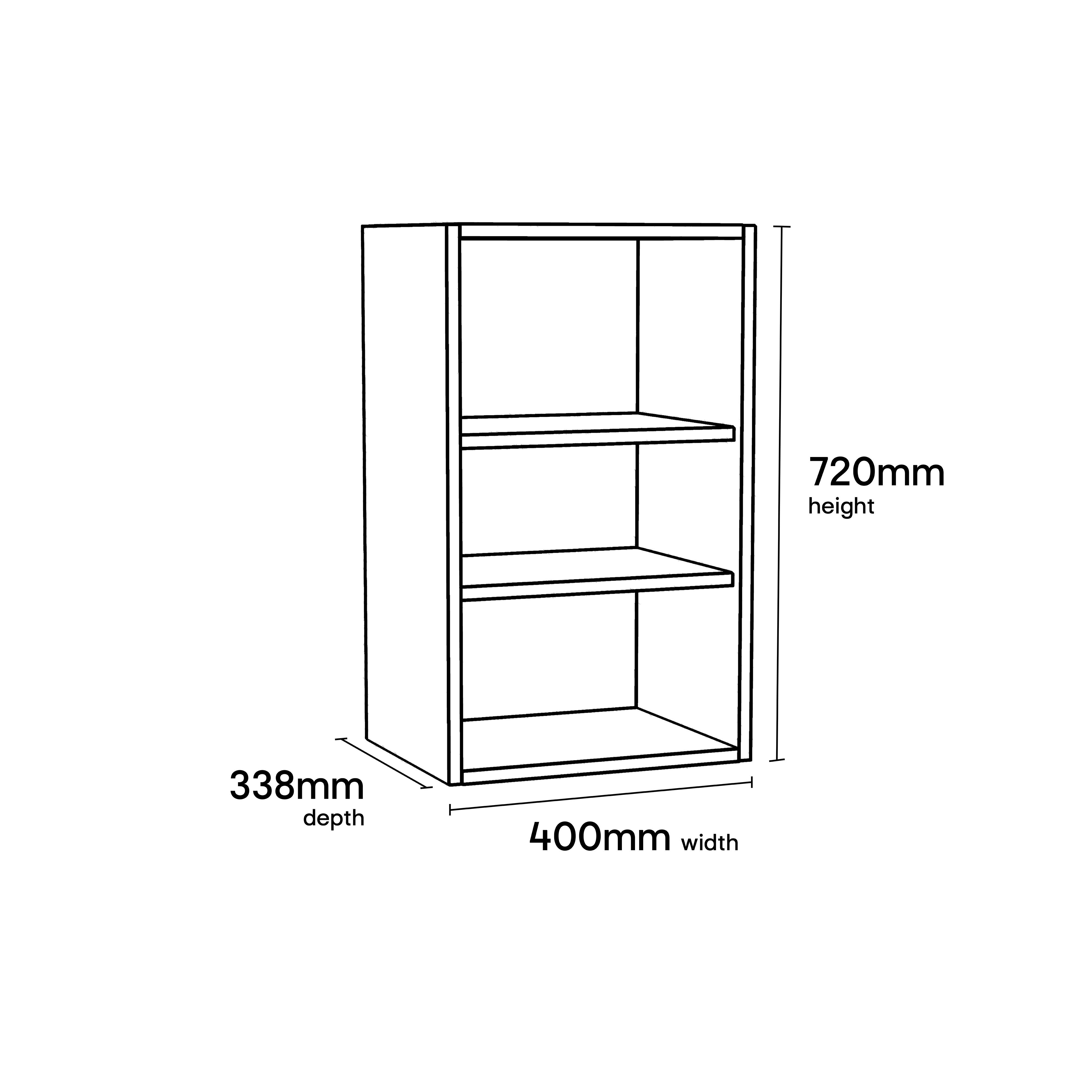 GoodHome Stevia Matt White Standard Wall cabinet, (W)400mm (D)338mm