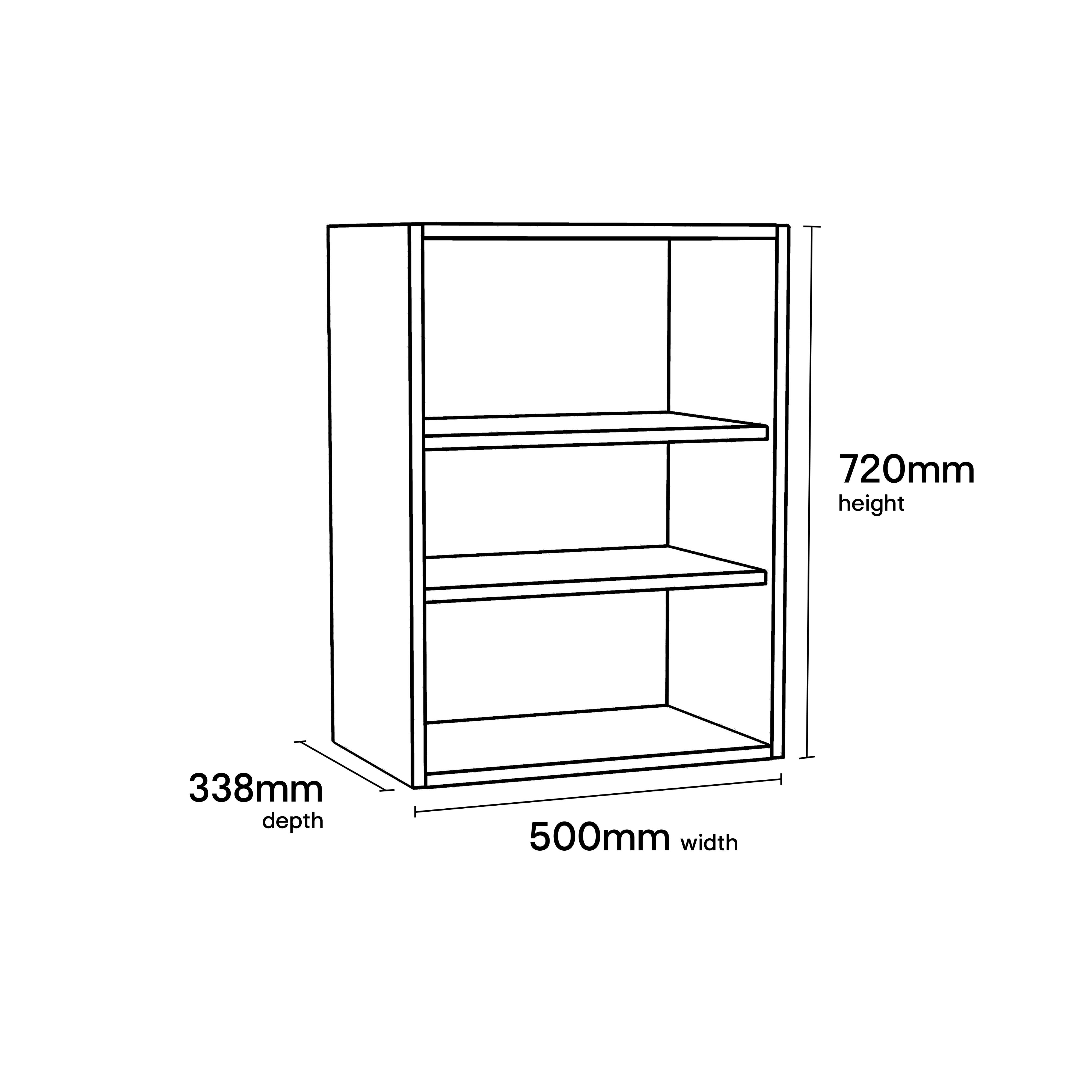 GoodHome Stevia Matt White Standard Wall cabinet, (W)500mm (D)338mm