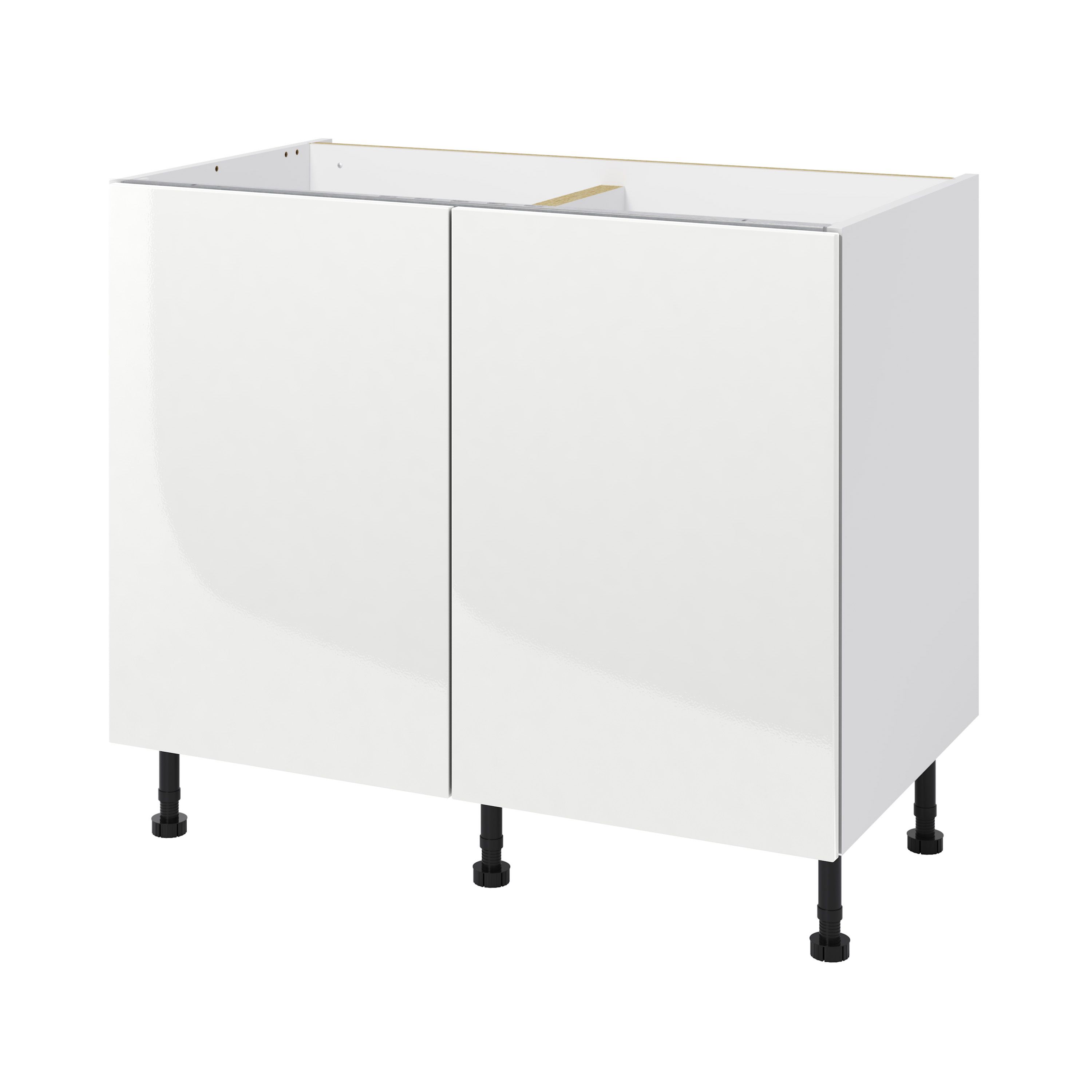 GoodHome Stevia White Base cabinet, (W)1000mm